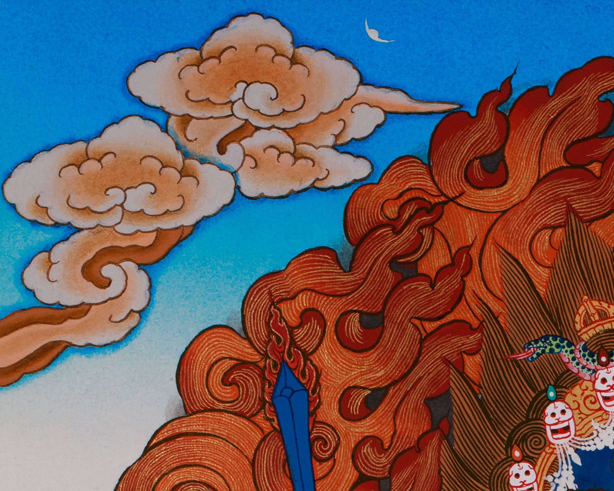 Tibetan Four-Armed Mahakala Thangka | Wrathful Protector of Dharma
