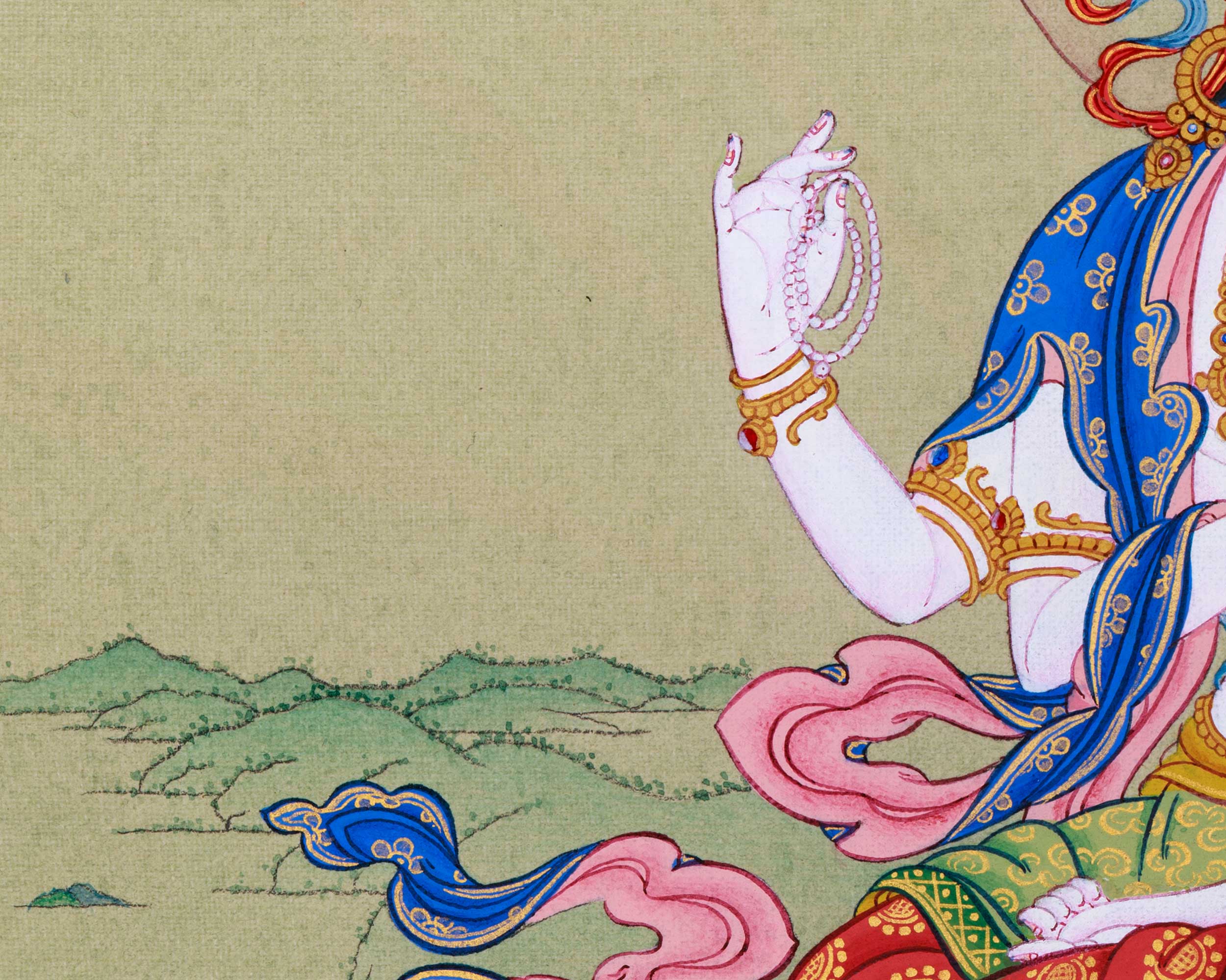 Small 13inched Thangka of Chenresig