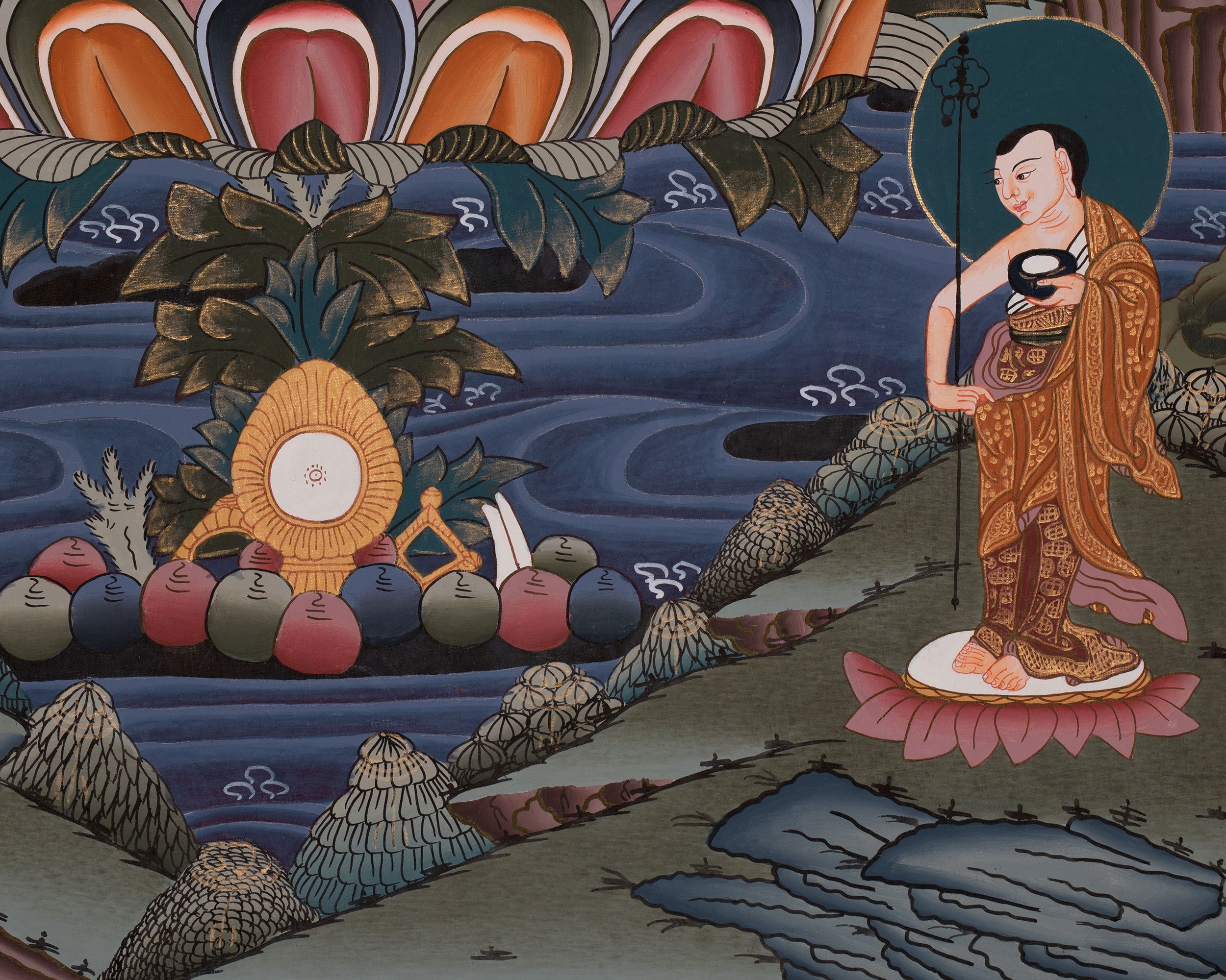 Original Hand-Painted Shakyamuni Buddha Thangka | Mindfulness Meditation And Yoga