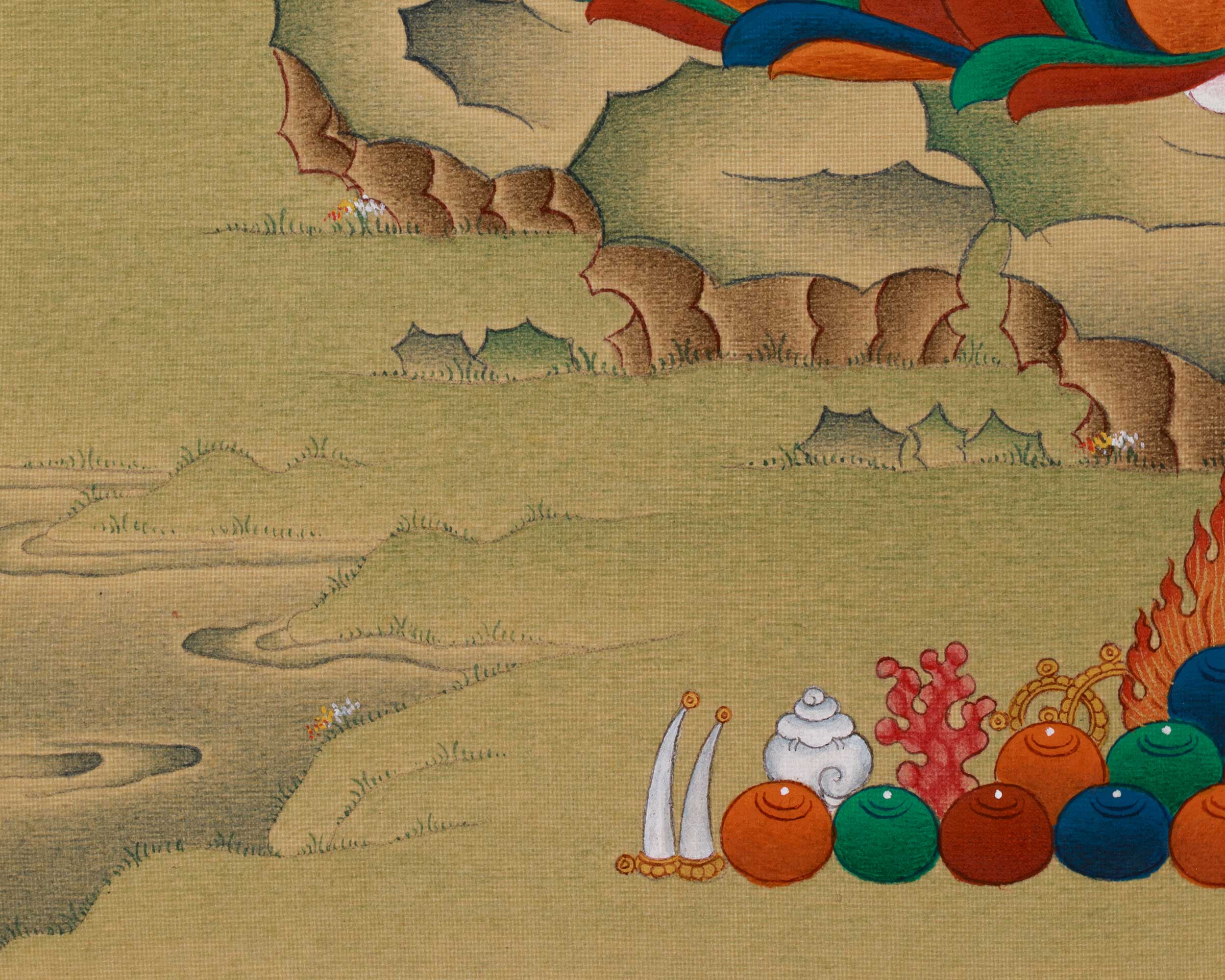 Tibetan Buddhist Healing Deity, Bhaisajyaguru Thangka | LHASA HUES