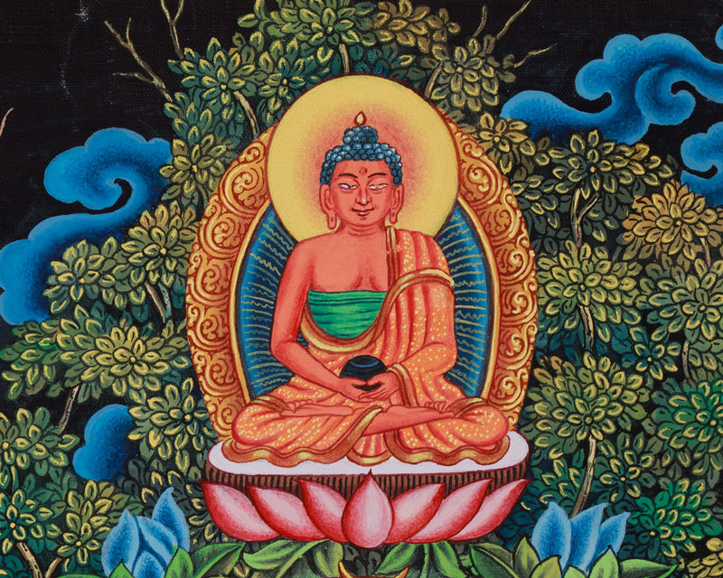 Simhanada Lokeshvara Canvas, The Lion’s Roar of Compassion | Avalokiteshvara With Buddha Amitabha