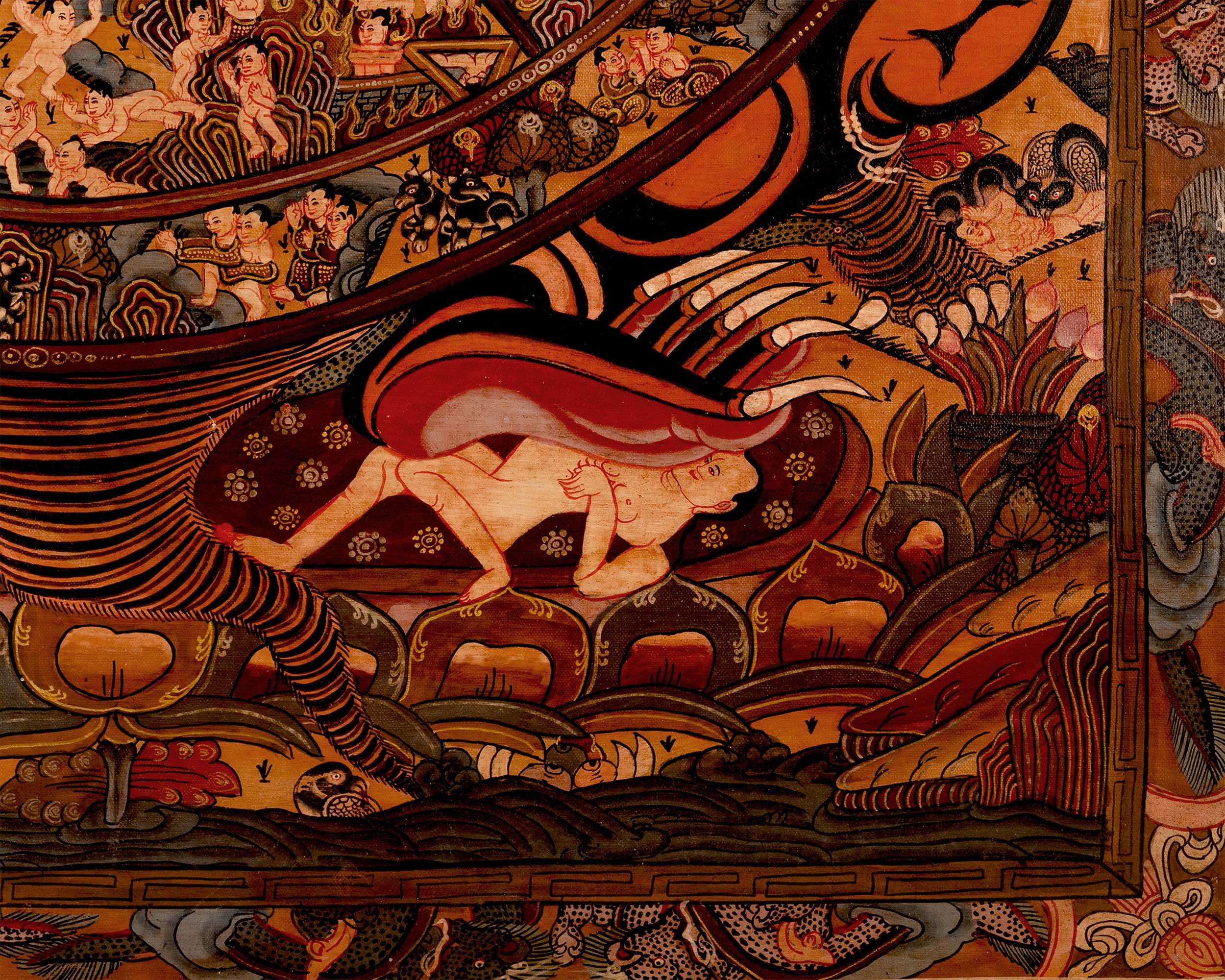 Oil Varnished Wheel of Life Thangka | A Sacred Symbol of Samsara and Enlightenment