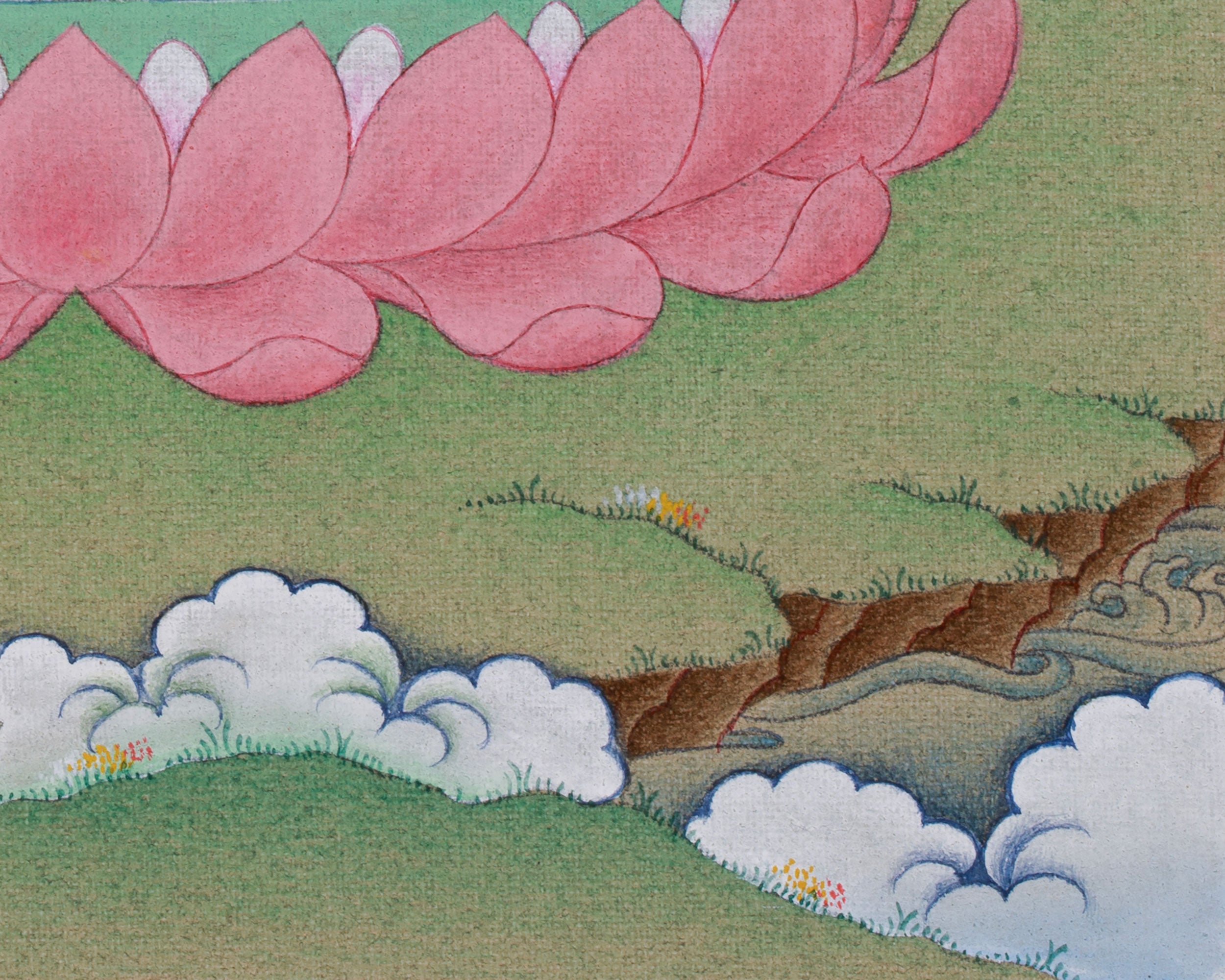 Compact Thangka of Amitayus Buddha | Red Buddha of Longevity