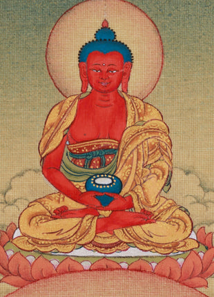 Wish-Fulfilling Red Tara Thangka | 24K Gold & LHASA Stone Pigments