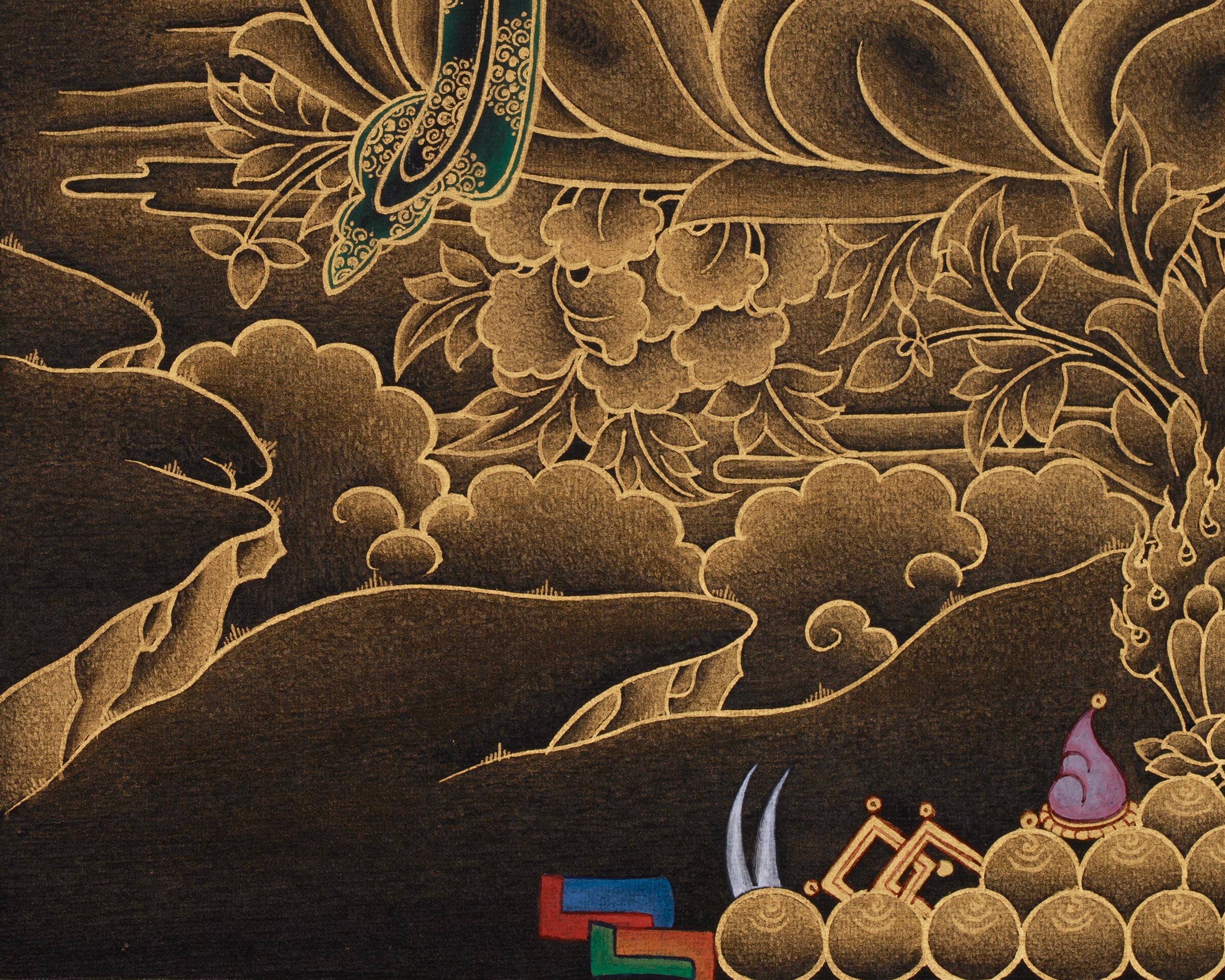 Kshitigarbha Bodhisattva Thangka | The Protector of Souls and the Earth