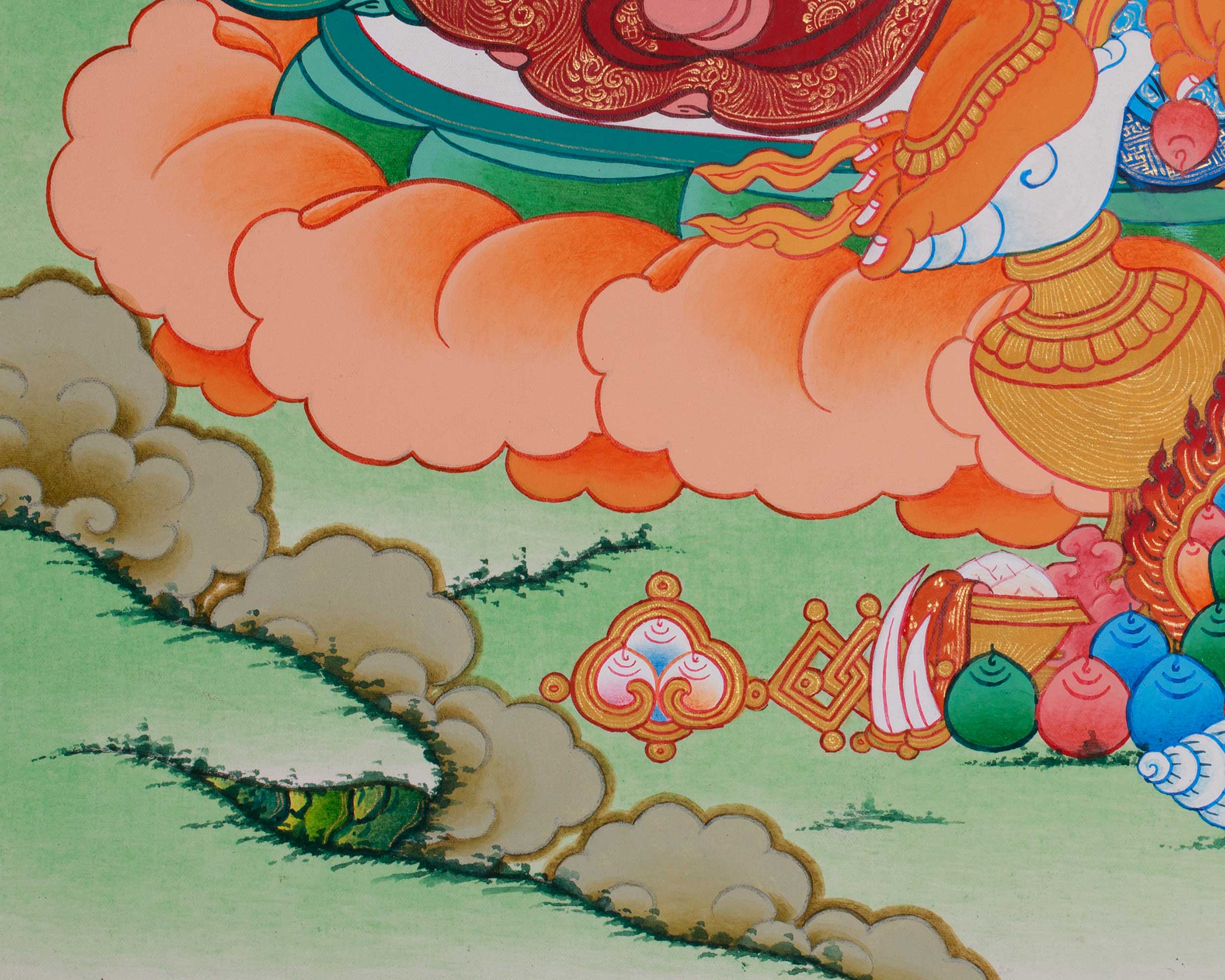 Yellow Jambhala Painting | The Wealth Deity of Prosperity and Abundance
