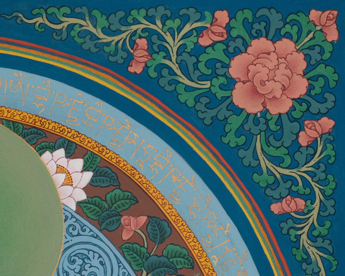 Medicine Buddha Sacred Thangka | Bhaisajyaguru Art | Healing and Protection Deity