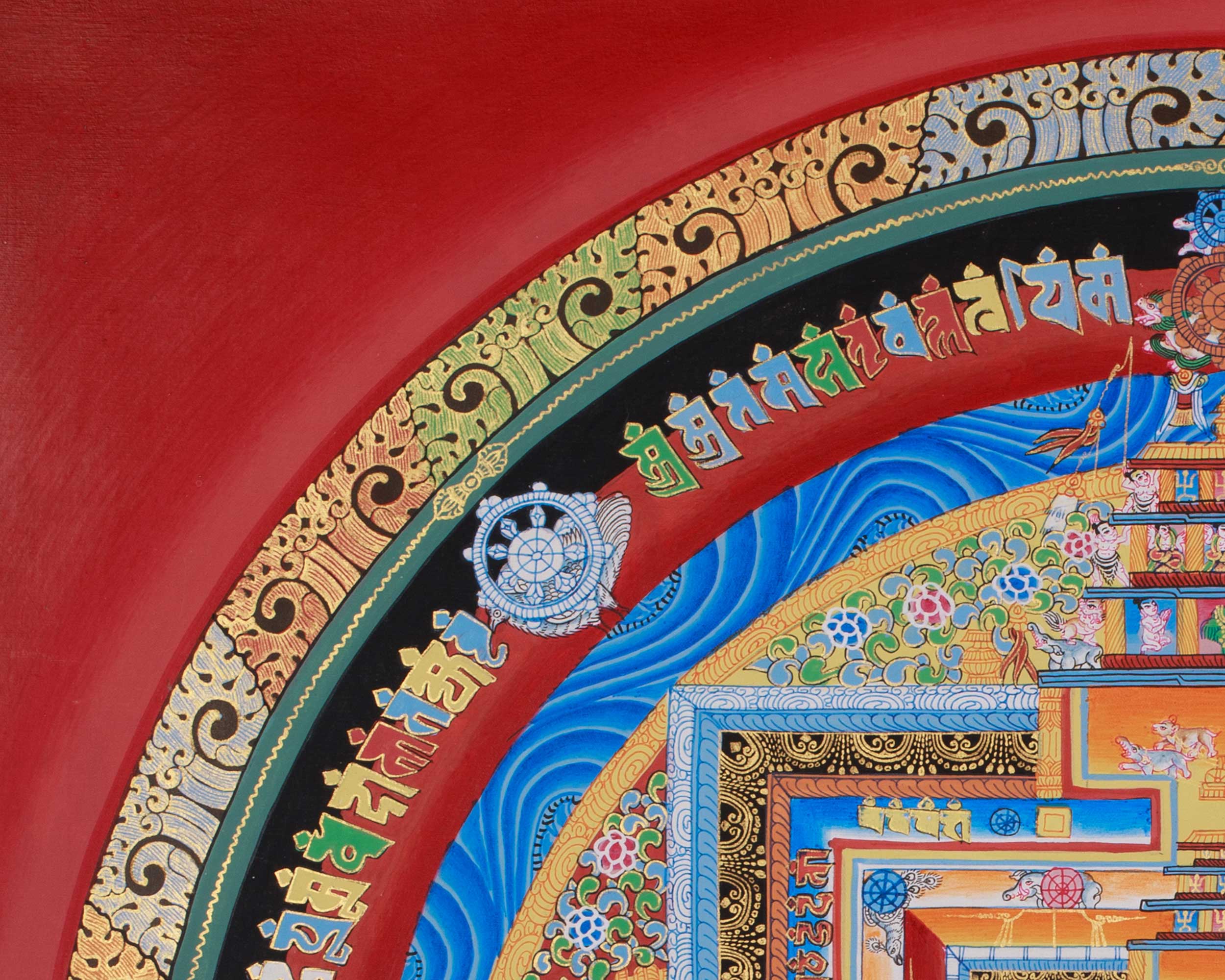 Himalayan Kalachakra Mandala Artwork | Wheel of Time Thangka