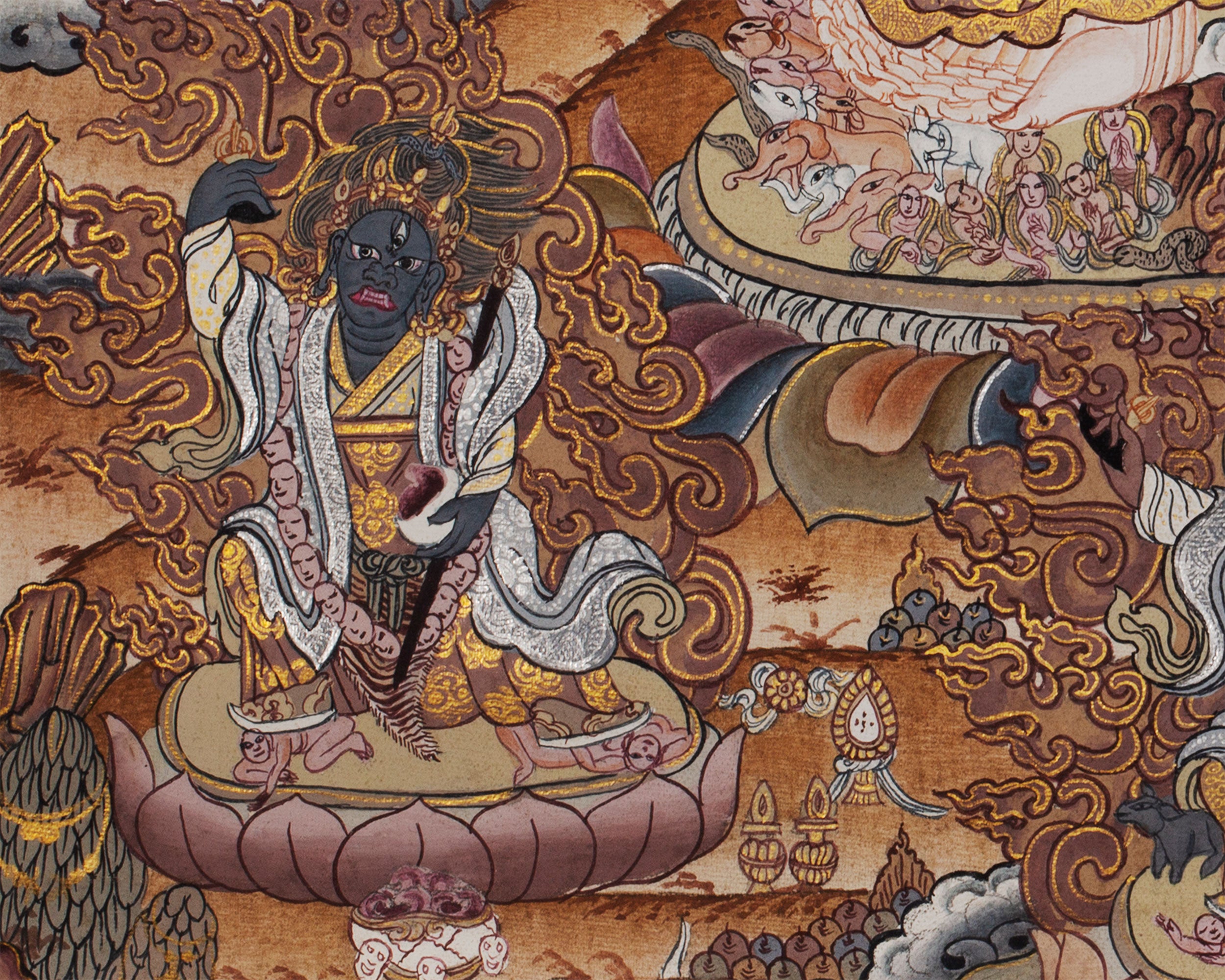 Protector Dukkar | The White Umbrella Goddess | Original Thangka of Sitatapatra