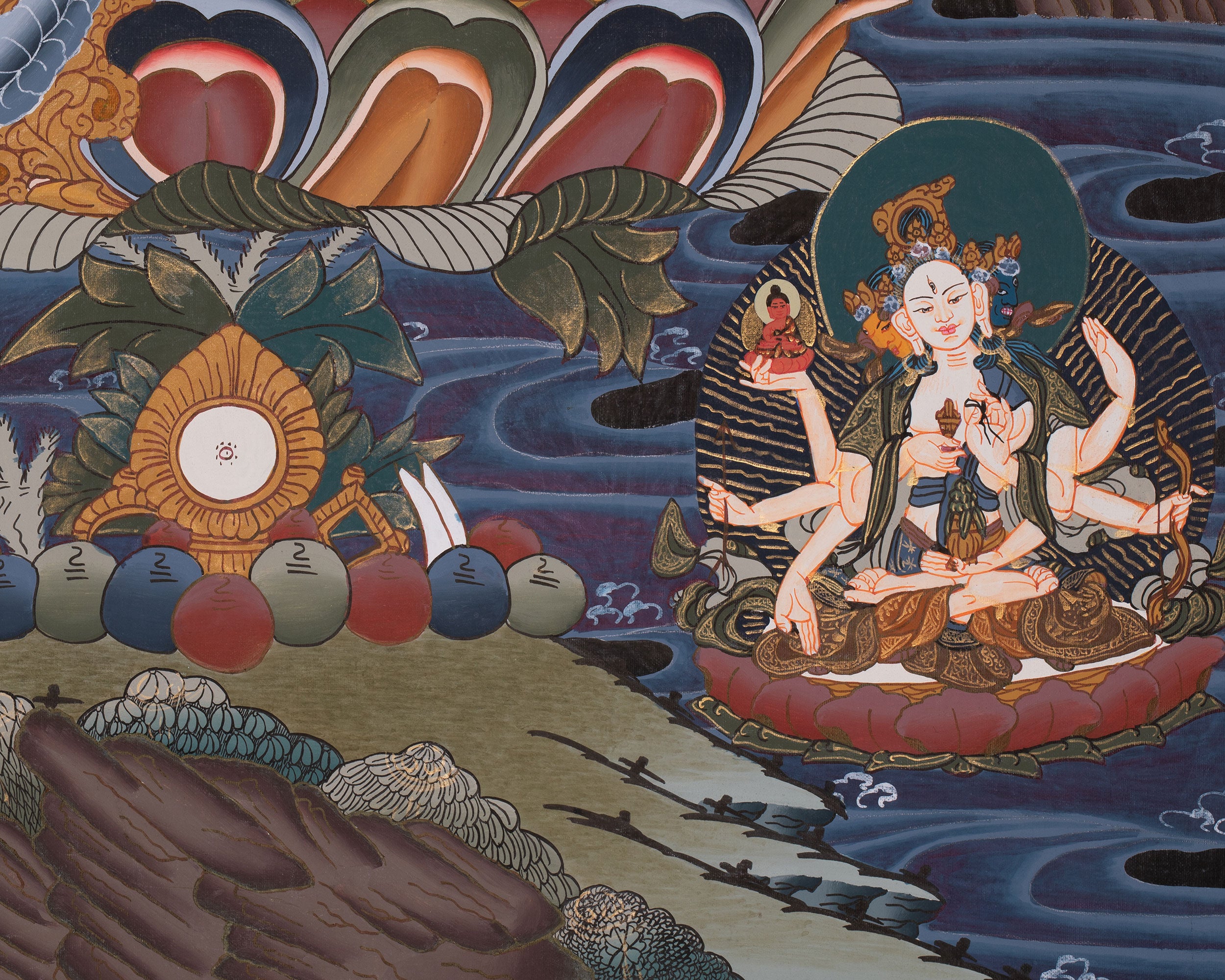 Original Hand-Painted Green Tara Thangka | Traditional Art | Bodhisattva | Compassion, Wisdom and Protection |