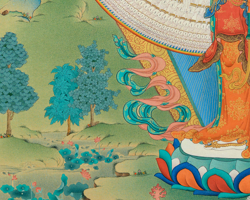 1000 Armed Chenrezig | Avalokiteshvara Thangka Print | Canvas Print