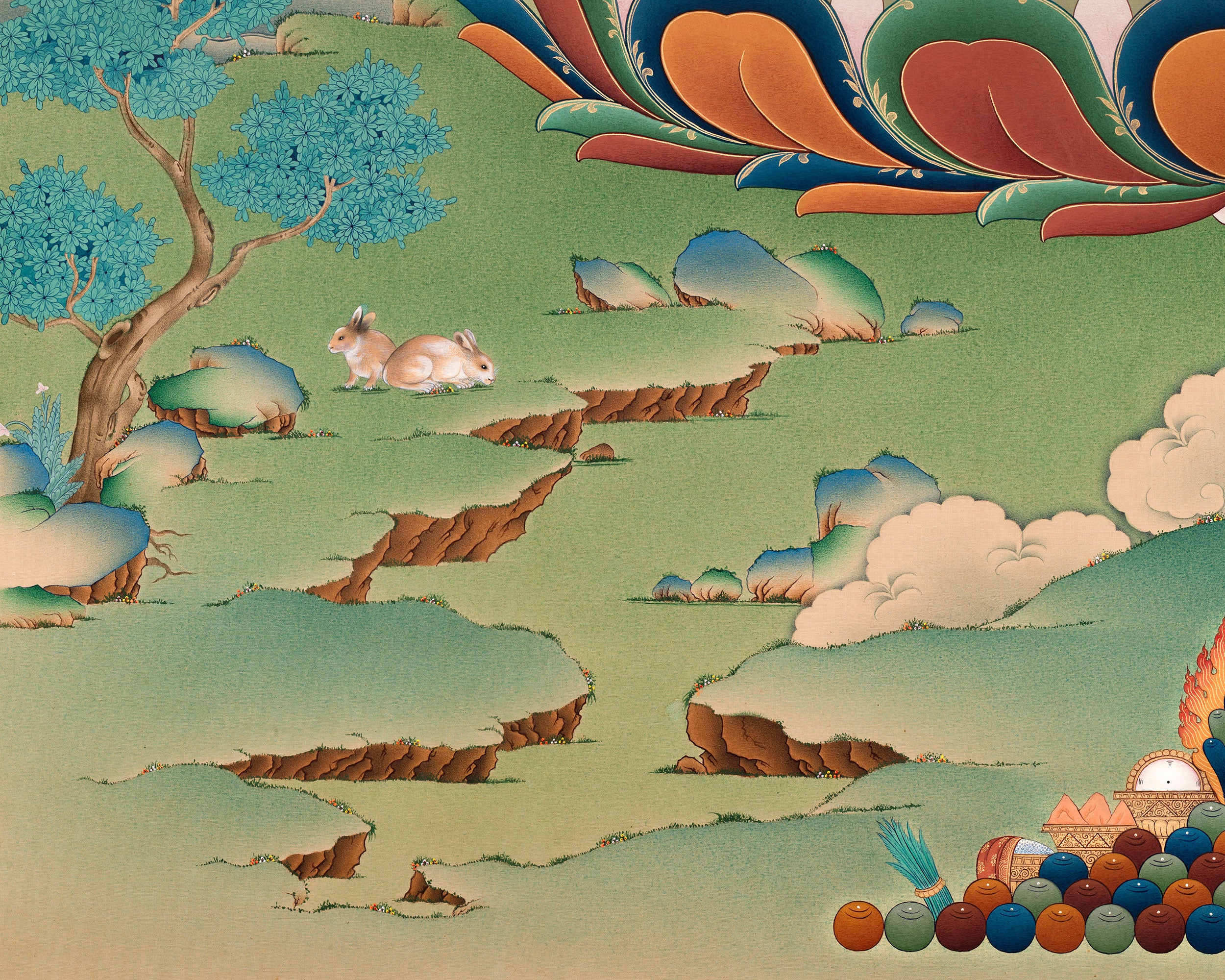 Je Tsongkhapa Tibetan Thangka Painting | High Quality Canvas Print