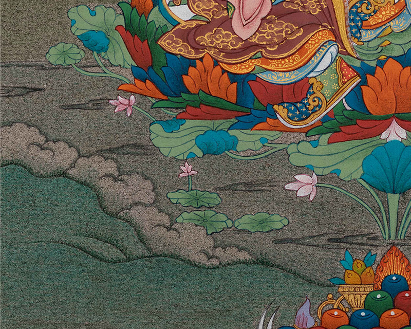 Traditional Guru Rinpoche Thangka | Lotus Born Master Art | Master of Transformation