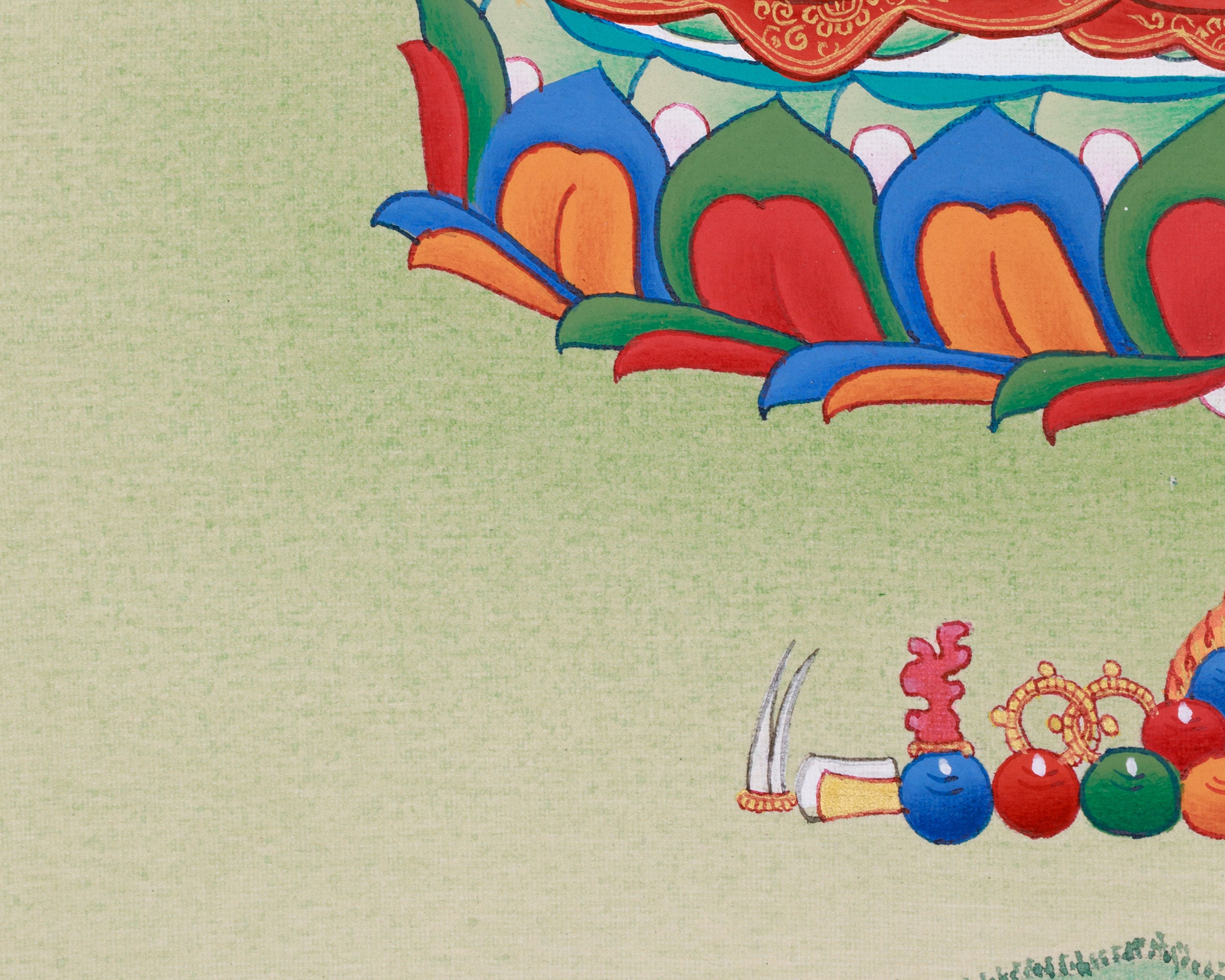 Female Buddhist White Tara Thangka | Symbol of Divine Protection and Peace