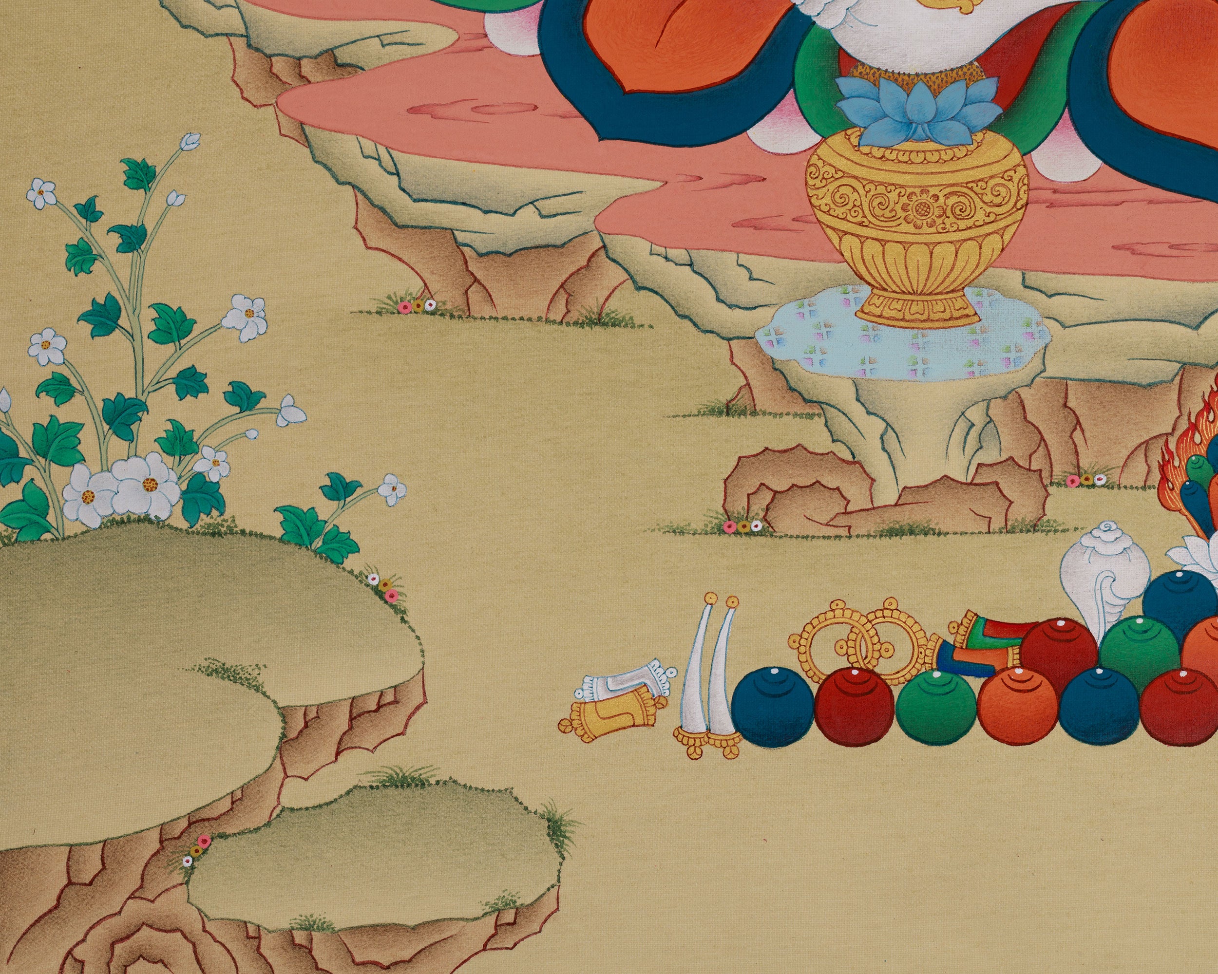 Himalayan Dzambhala Thangka | The Embodiment of Wealth | Wall Hanging