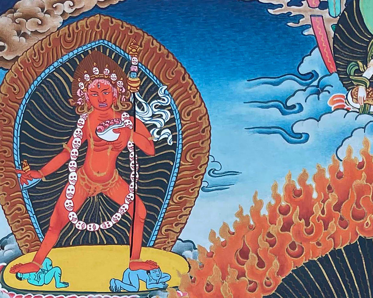 Original Hand Painted Vajrayogini Thangka Painting | Buddhist Art for Wall Decoration