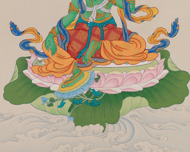 Mother Green Tara Thangka for Meditation