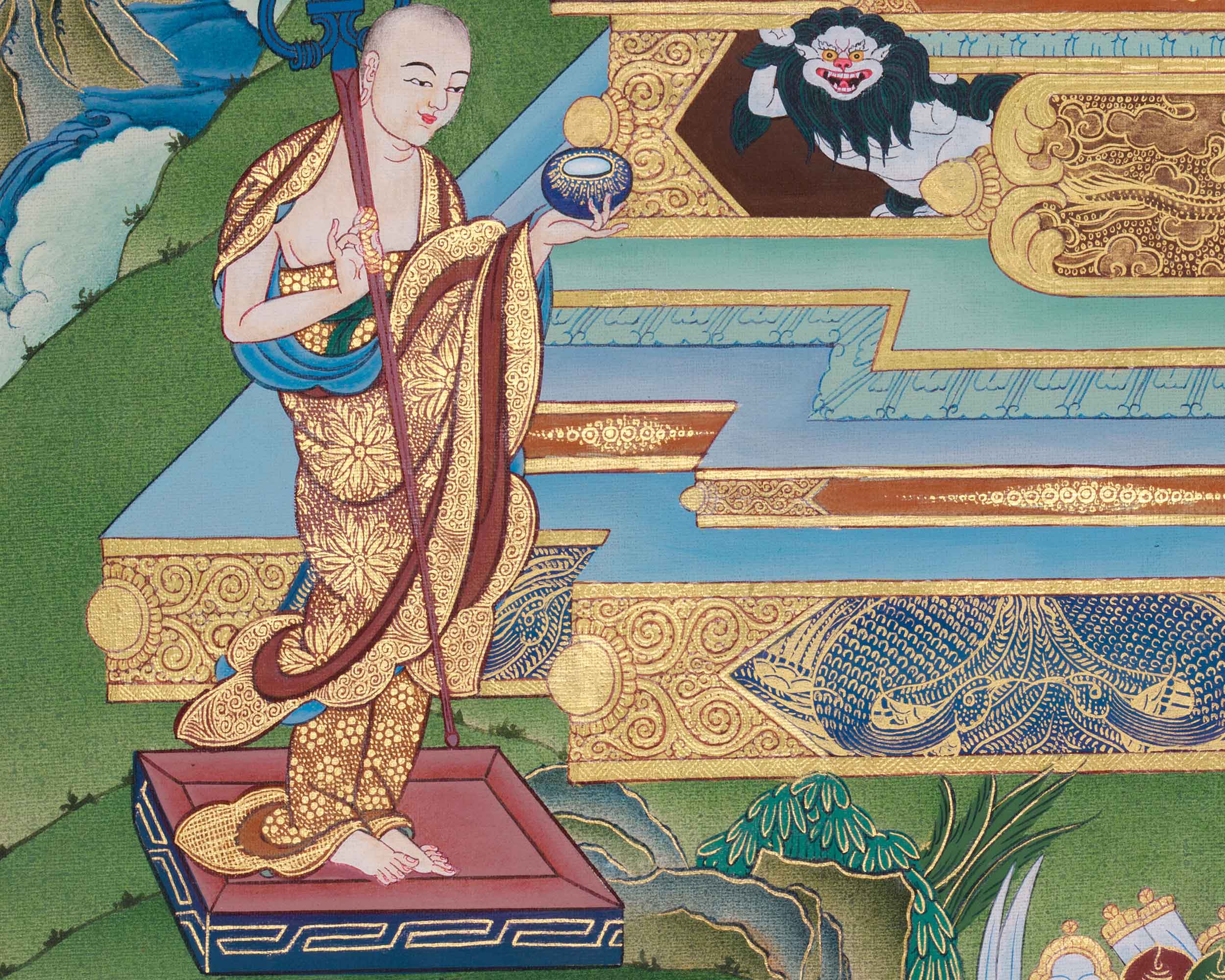 Shakyamuni Buddha and His Two Disciples | High-Quality Canvas Print