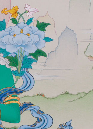 Supreme Mother Green Tara Thangka | Elegant Tibetan Artistry