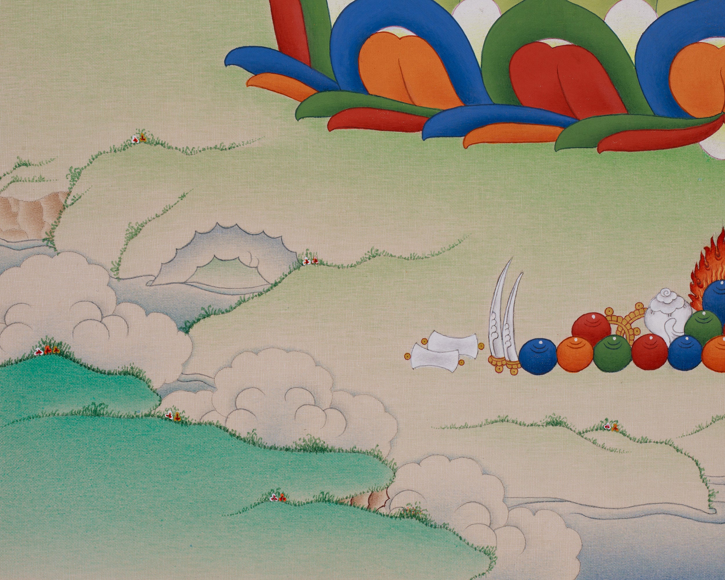 Divine Medicine Buddha Thangka | A Sacred Representation of Healing and Protection