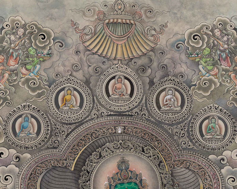 Embrace The Blessing With Green Tara Canvas Print | Tibetan Buddhist Art | Gift Ideas