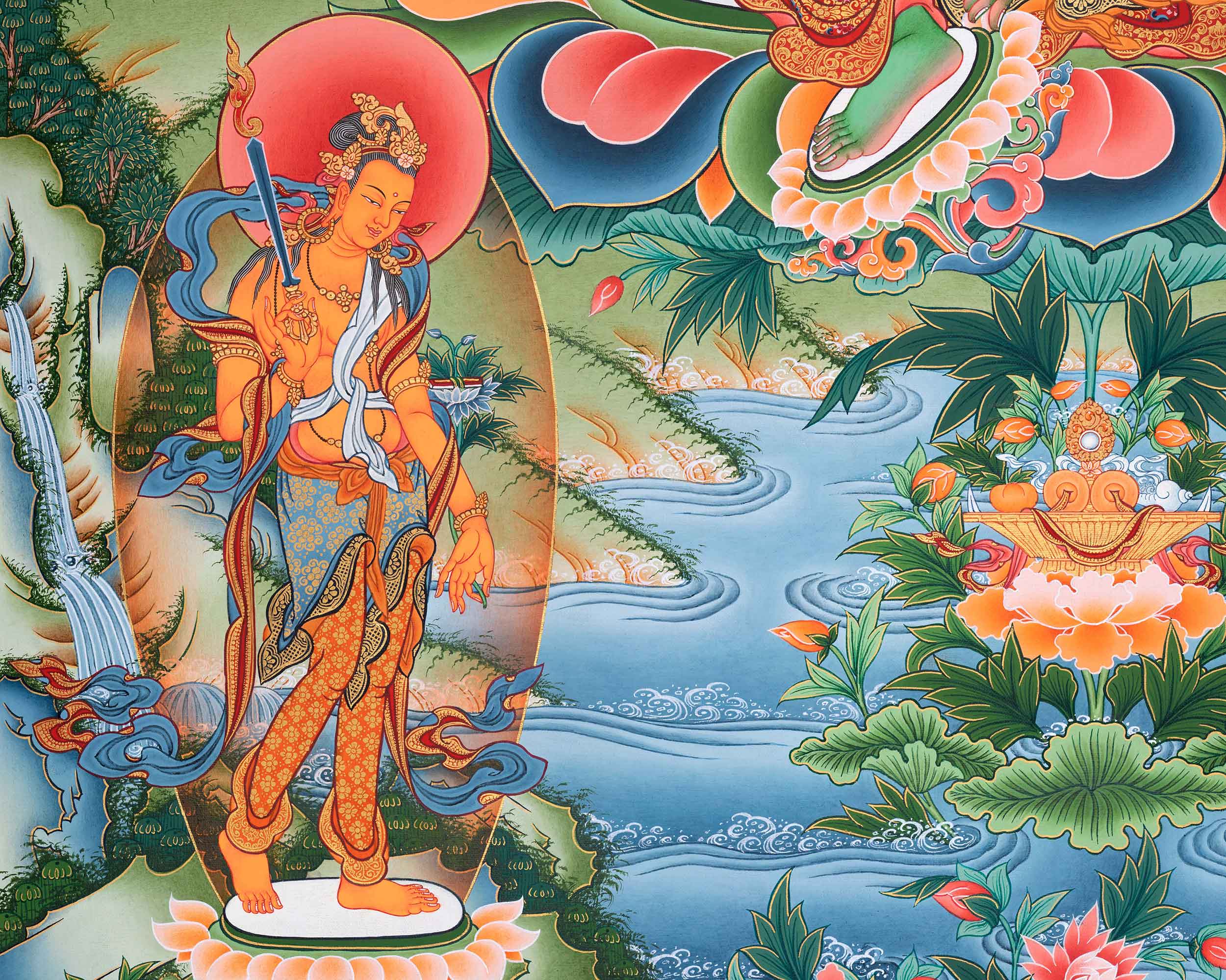 Green Tara Thangka Print for Wall Hanging | The Goddess of Compassion | Wall Art For Mindful Reflection