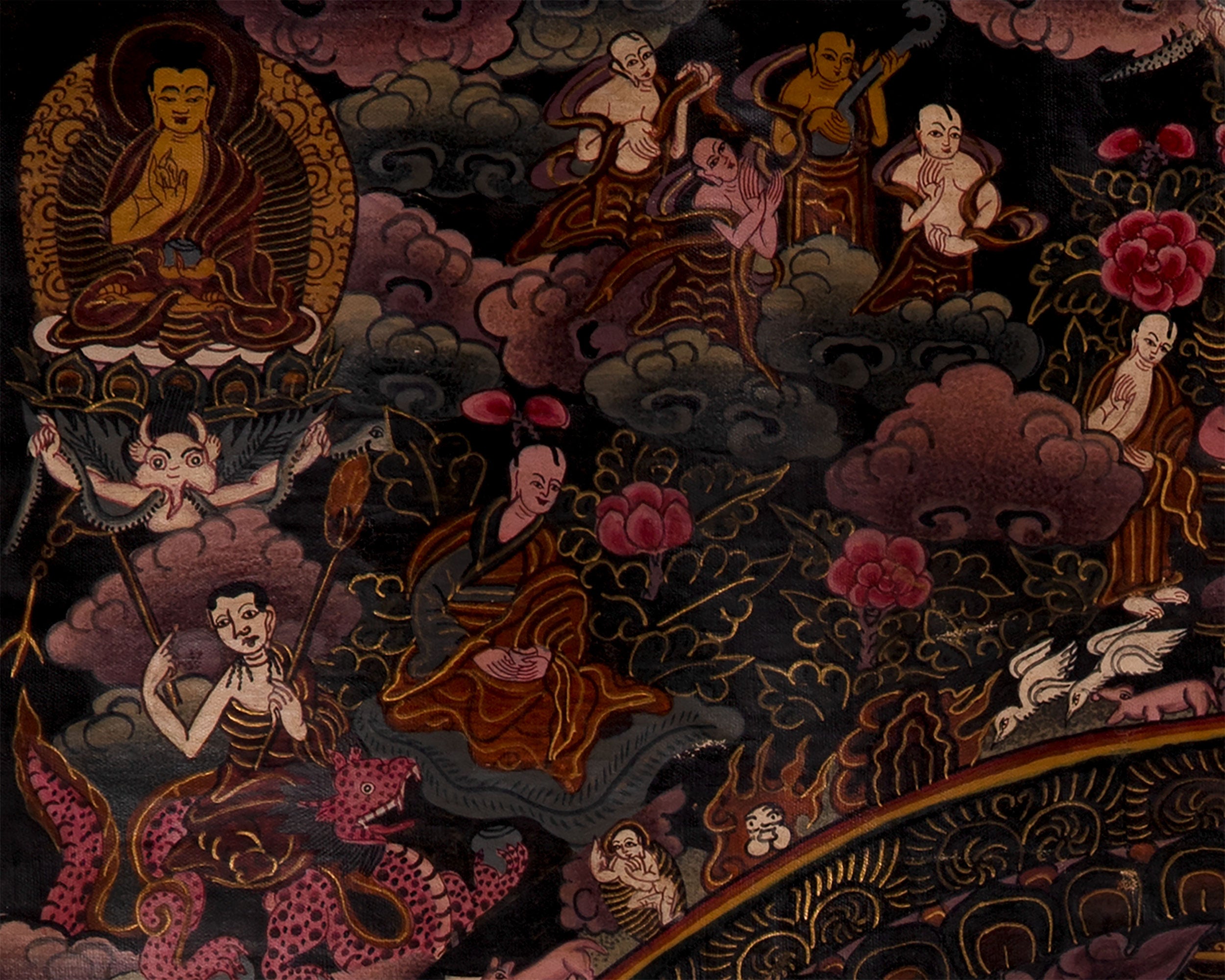 Heruka Mahakala Mandala | Old Tibetan Thangka