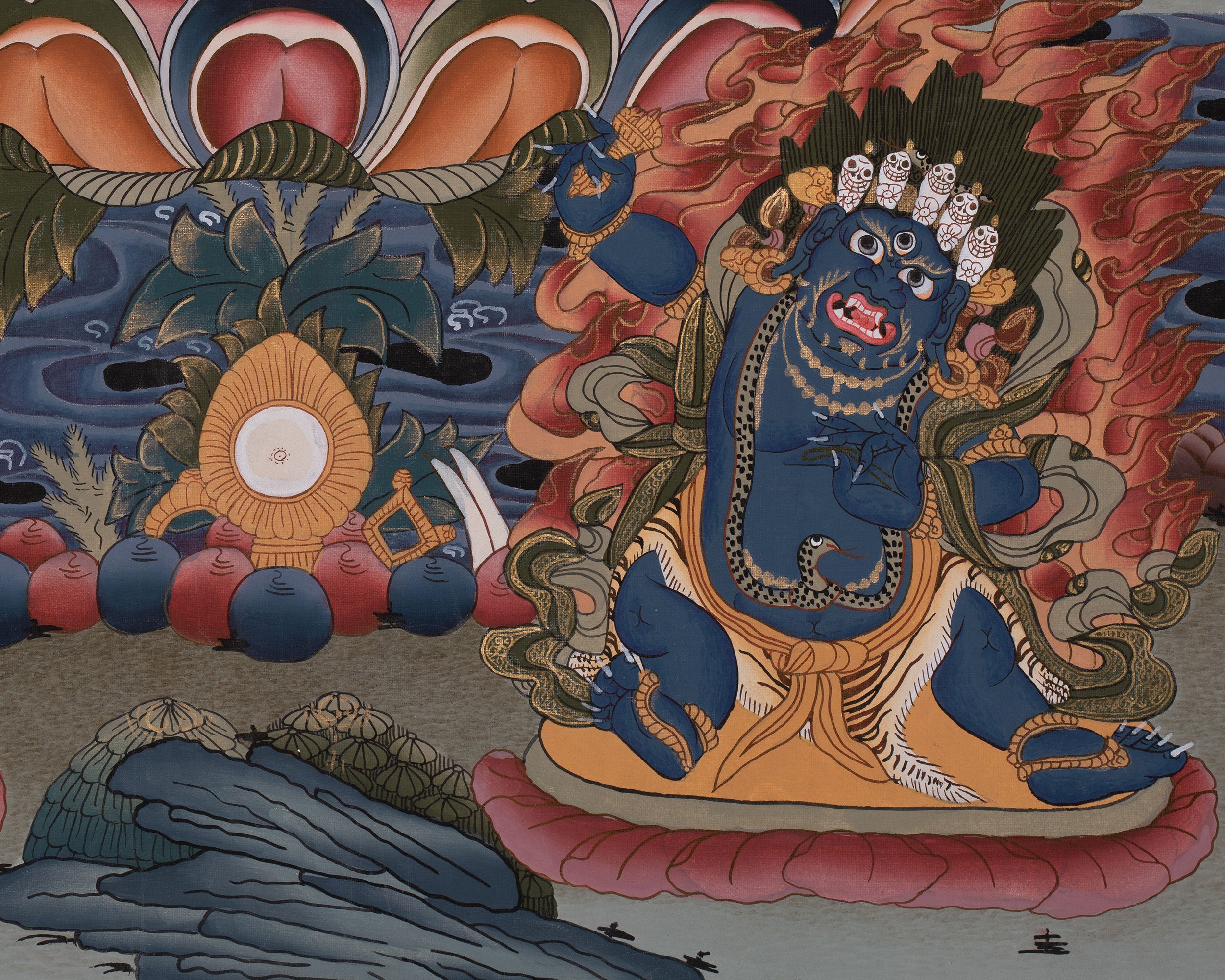 Original Hand painted Chengrezig Tibetan Thangka | Avalokiteshvara Painting
