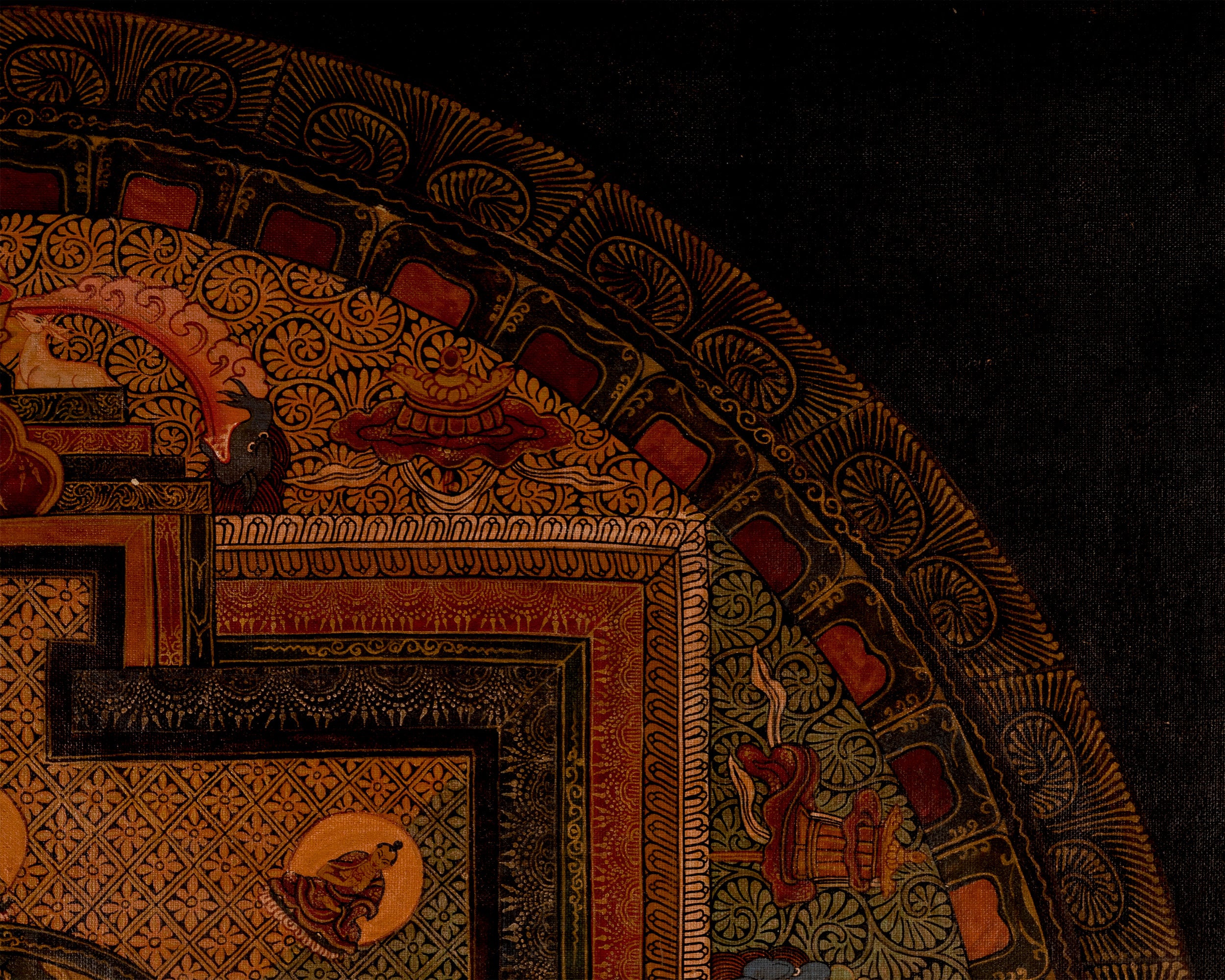 Amitayus Buddha Mandala | Traditional Tibetan Thangka | Wall Decors