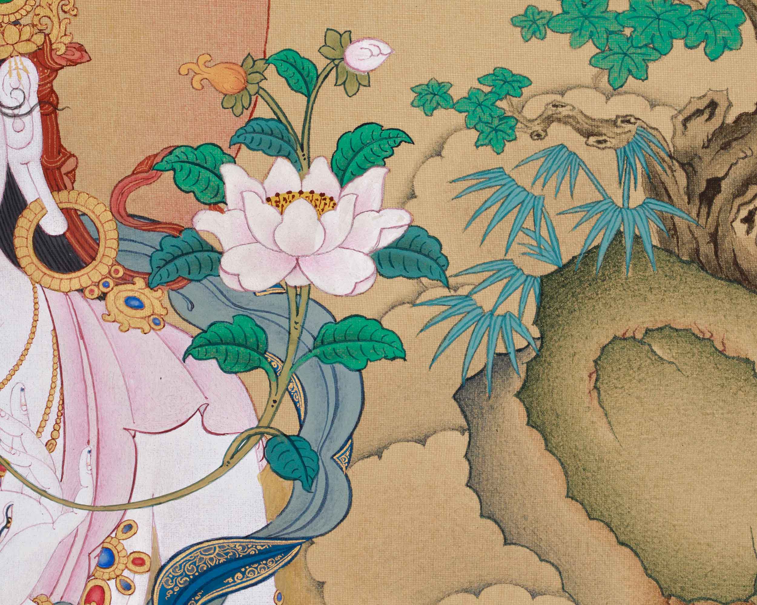 The Peaceful White Tara Painting | Bringing Compassion and Healing Energy