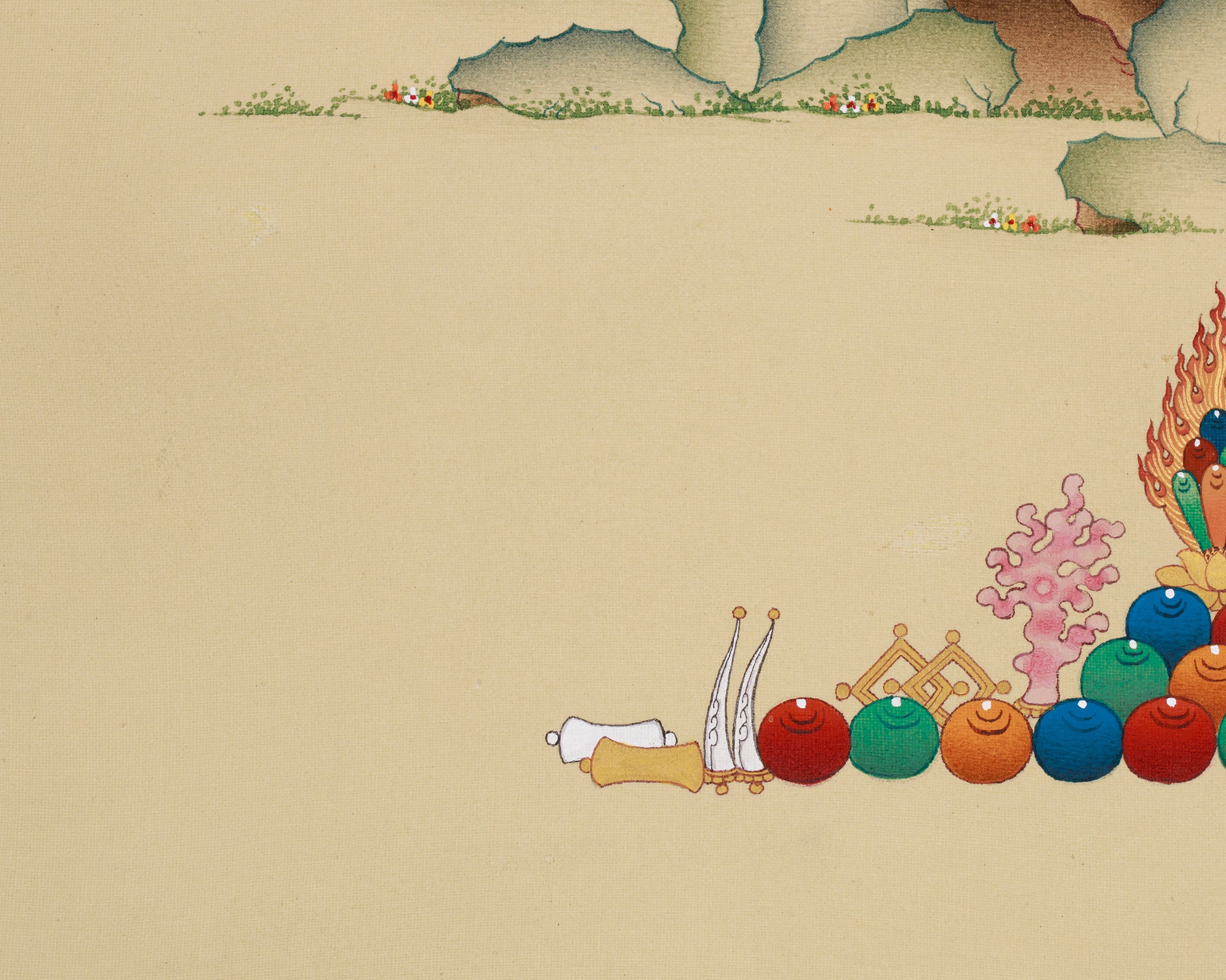 Divine Two-Armed Chenrezig Artwork | The Compassionate Bodhisattva Thangka