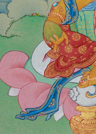 Buddhist Kubera (Jambhala) Thangka | The Guardian of Wealth & Prosperity