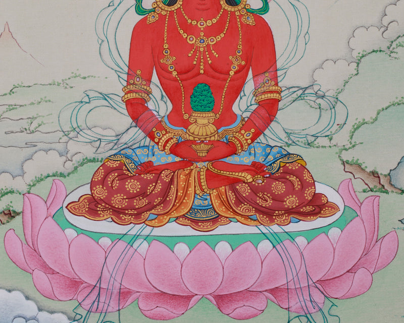 Enlightened Amitayus Buddha Thangka