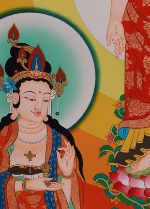 Divine Standing Buddha Thangka | Embodying Peace and Spiritual Wisdom