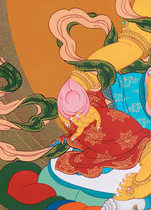 Yellow Dzambhala with Jewel Mongoose - Prosperity and Wealth