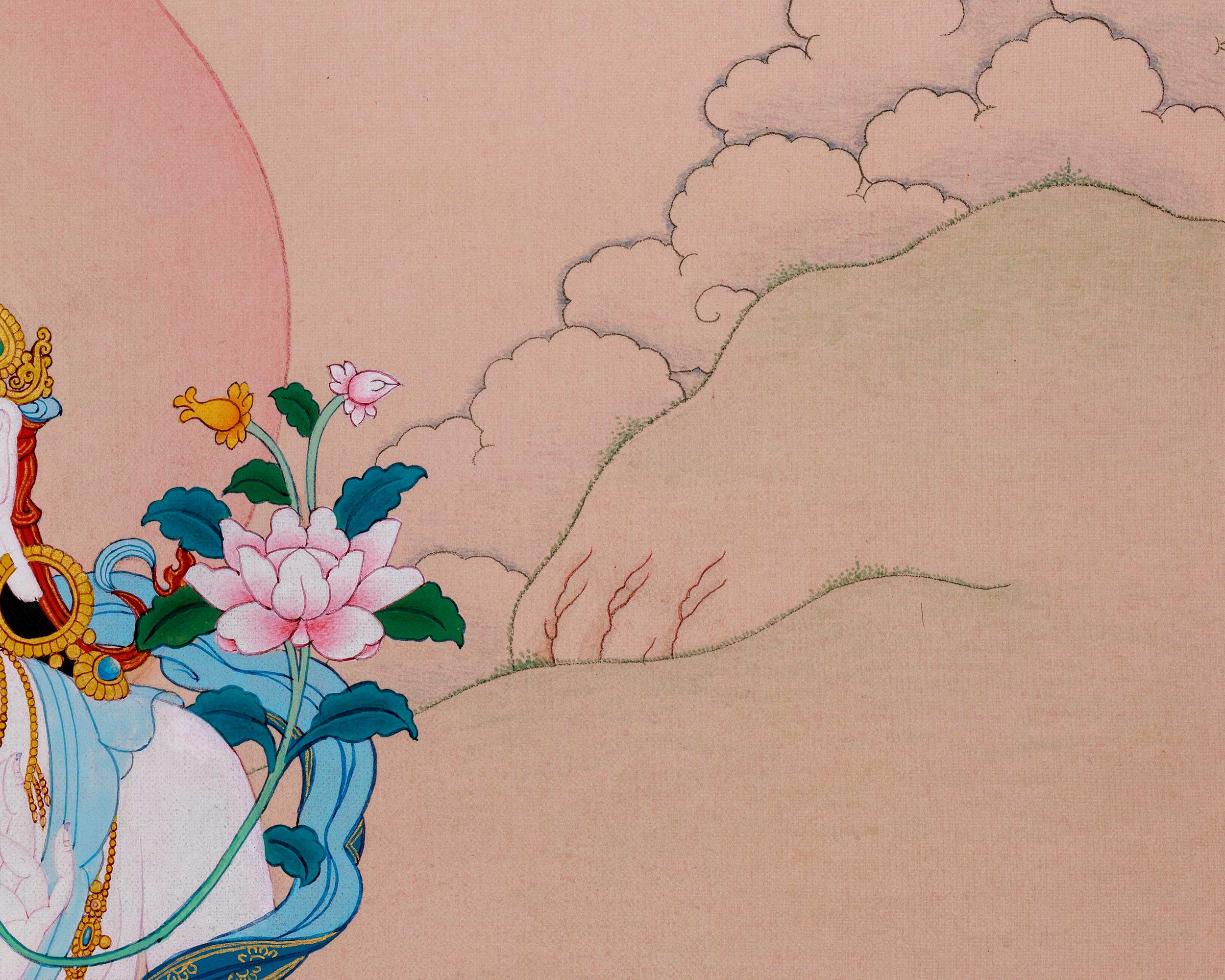 Spectacular White Tara| Karma Gadri Thangka