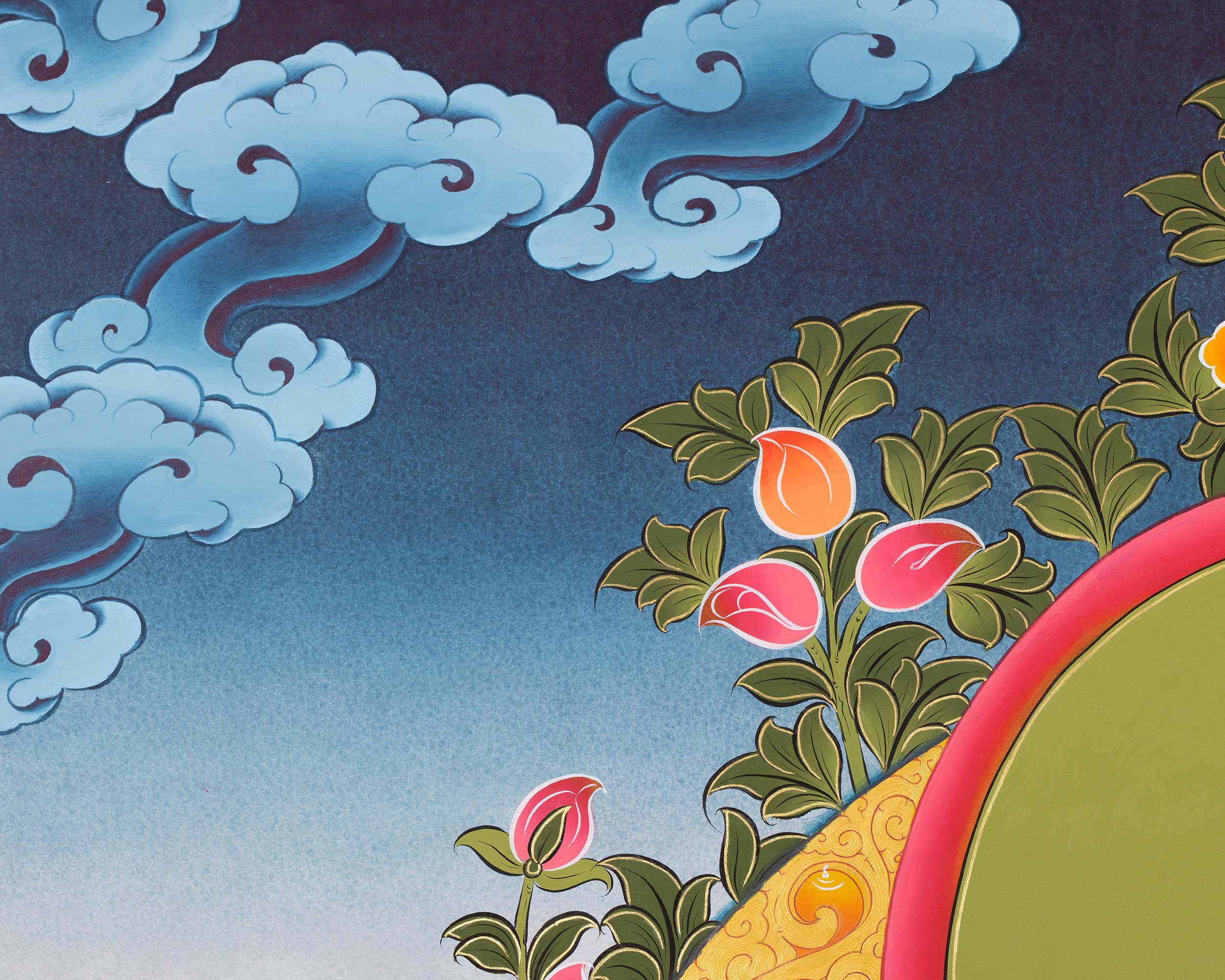 Big Shakyamuni Buddha Tibetan Thangka | Buddhist Wall Decor