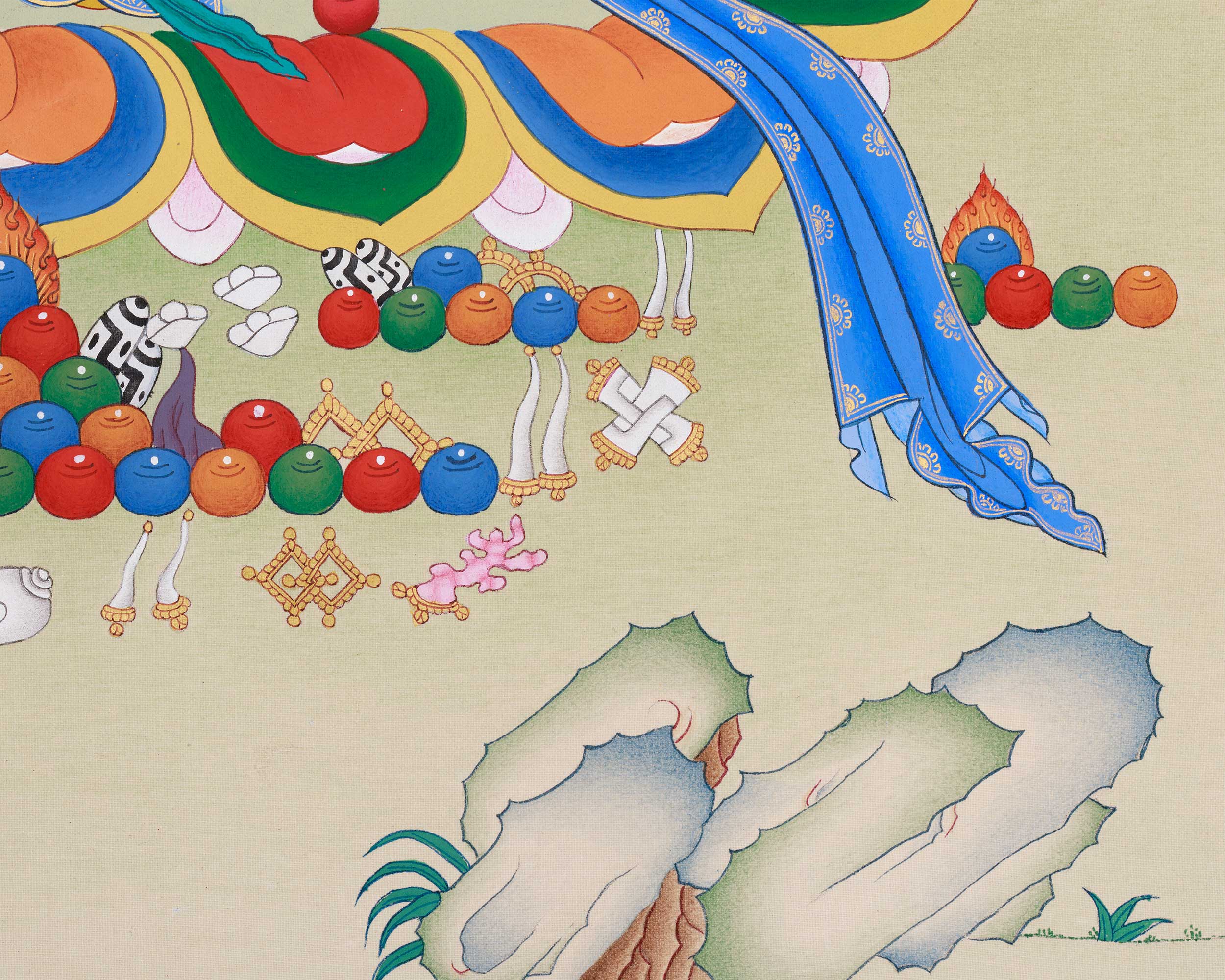 Traditional Jambhala Painting | The Prosperity God of Tibetan Buddhism