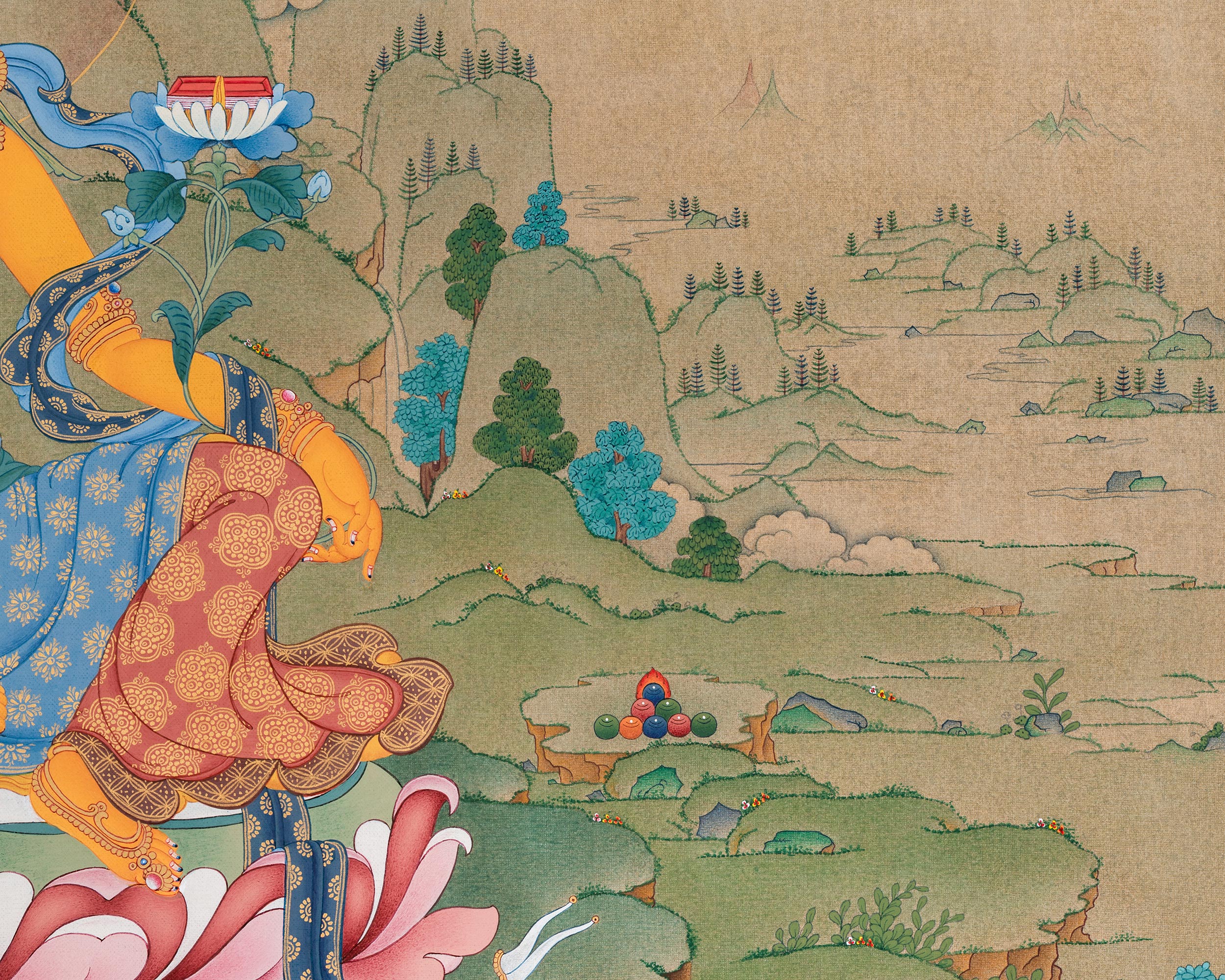 Tibetan Bodhisattva Manjushri Print | Buddhist Deity of Wisdom and Enlightenment