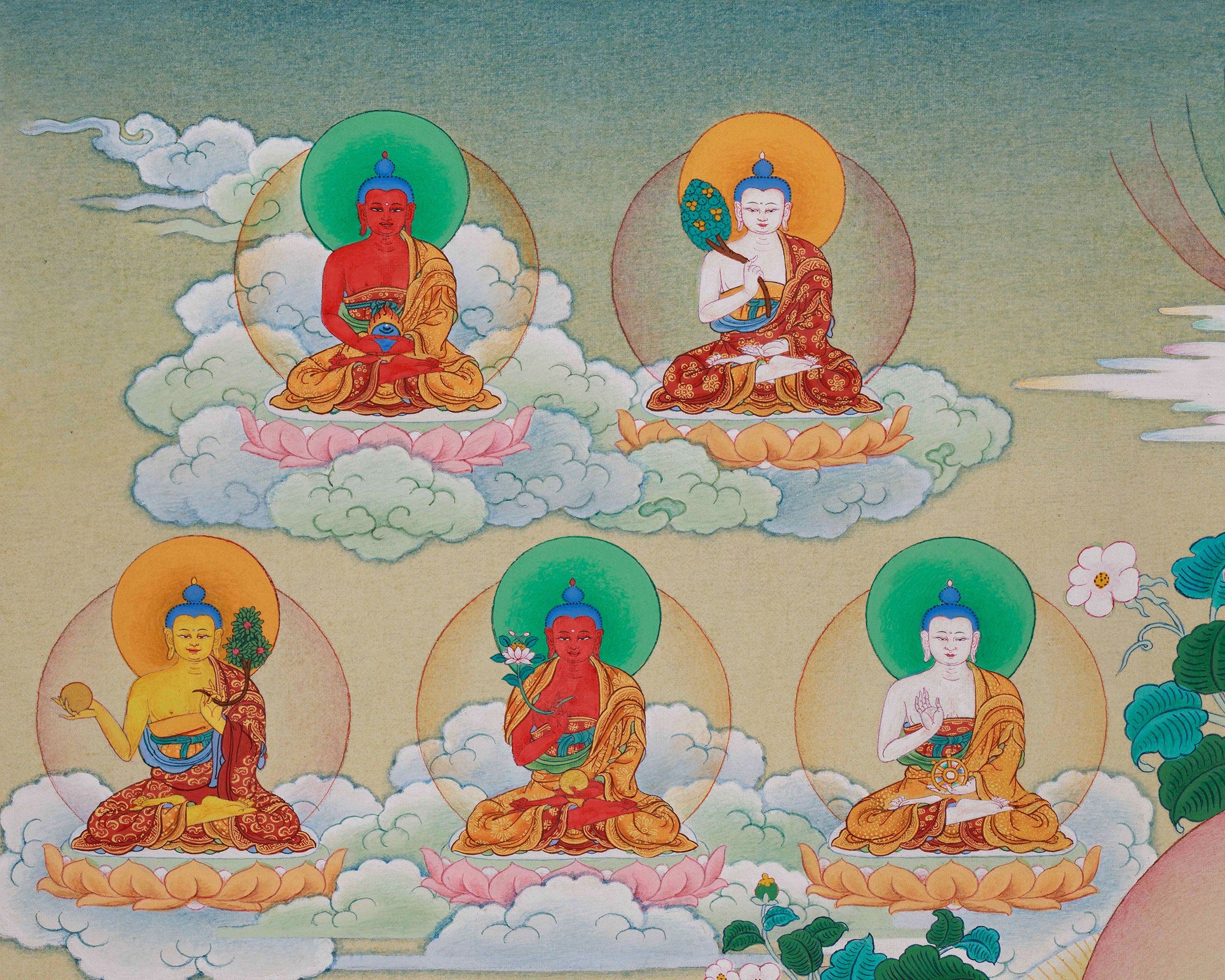 Traditional Thangka of 35 Buddhas | Spiritual Transformation and Practice