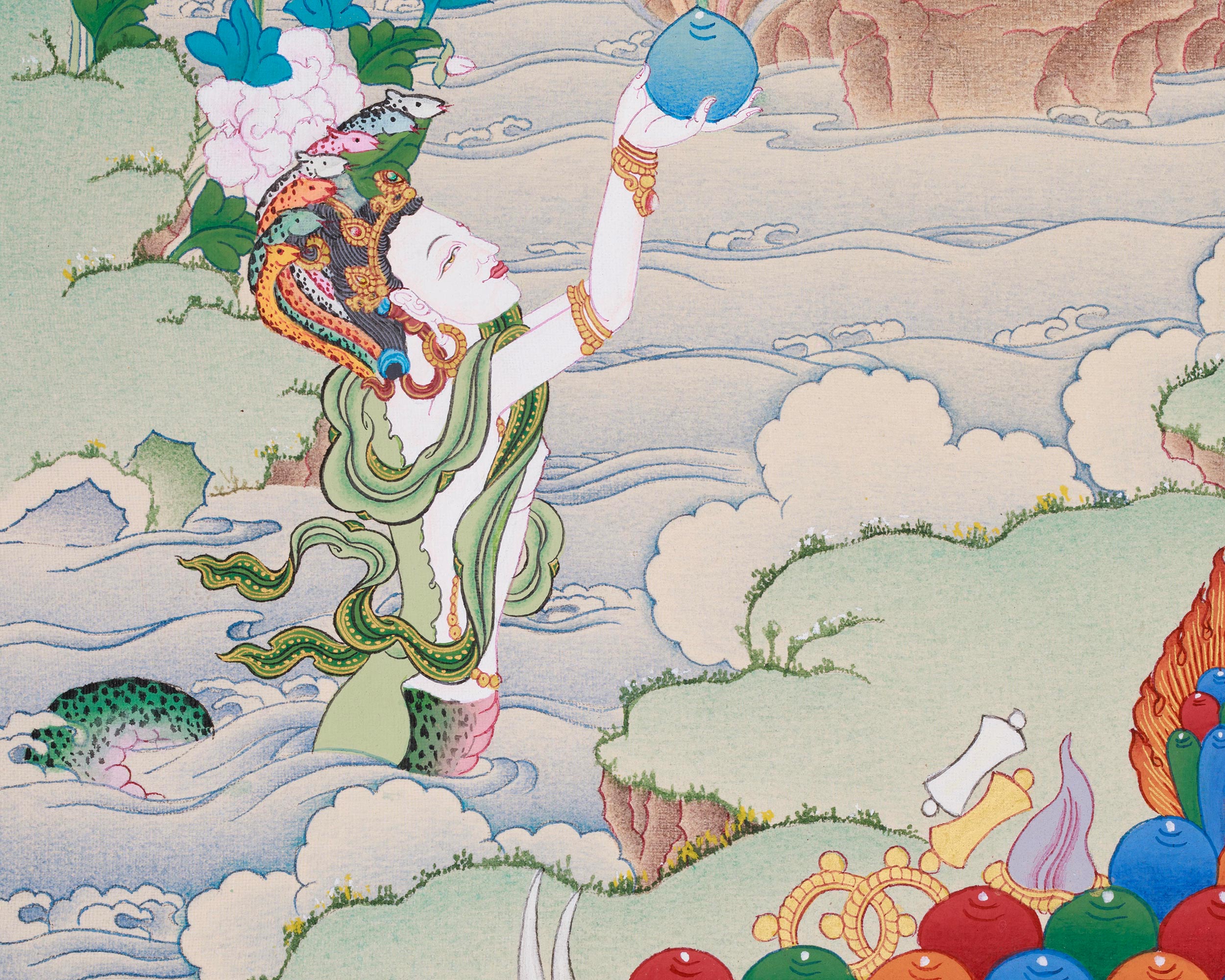Three Bodhisattvas: Chenrezig, Manjushri, and Vajrapani | The Divine Assembly of Enlightened Virtues