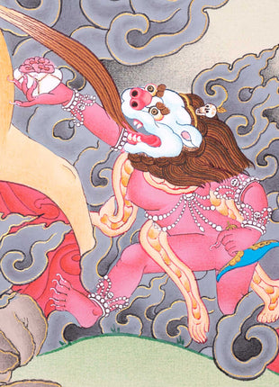 Palden Lhamo Prayer Thangka | Hand-Painted Buddhist Deity Painting