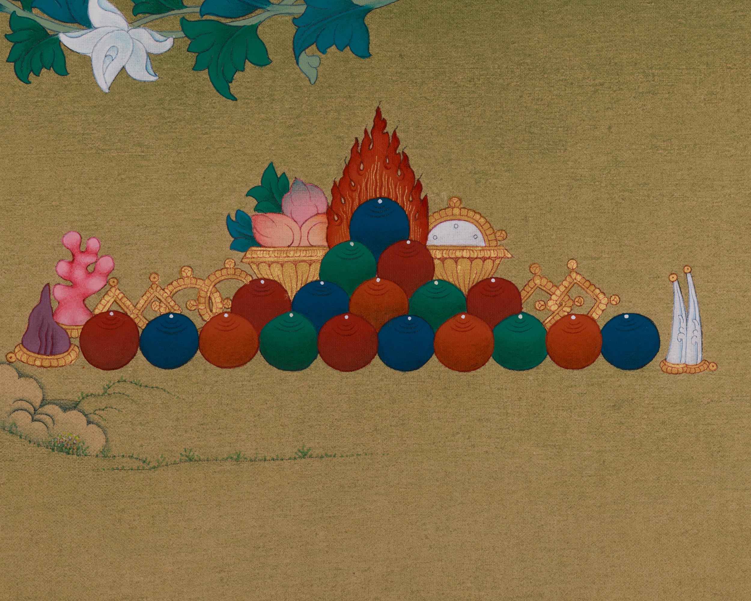 Tibetan Green Tara Thangka | The Goddess of Compassion and Protection