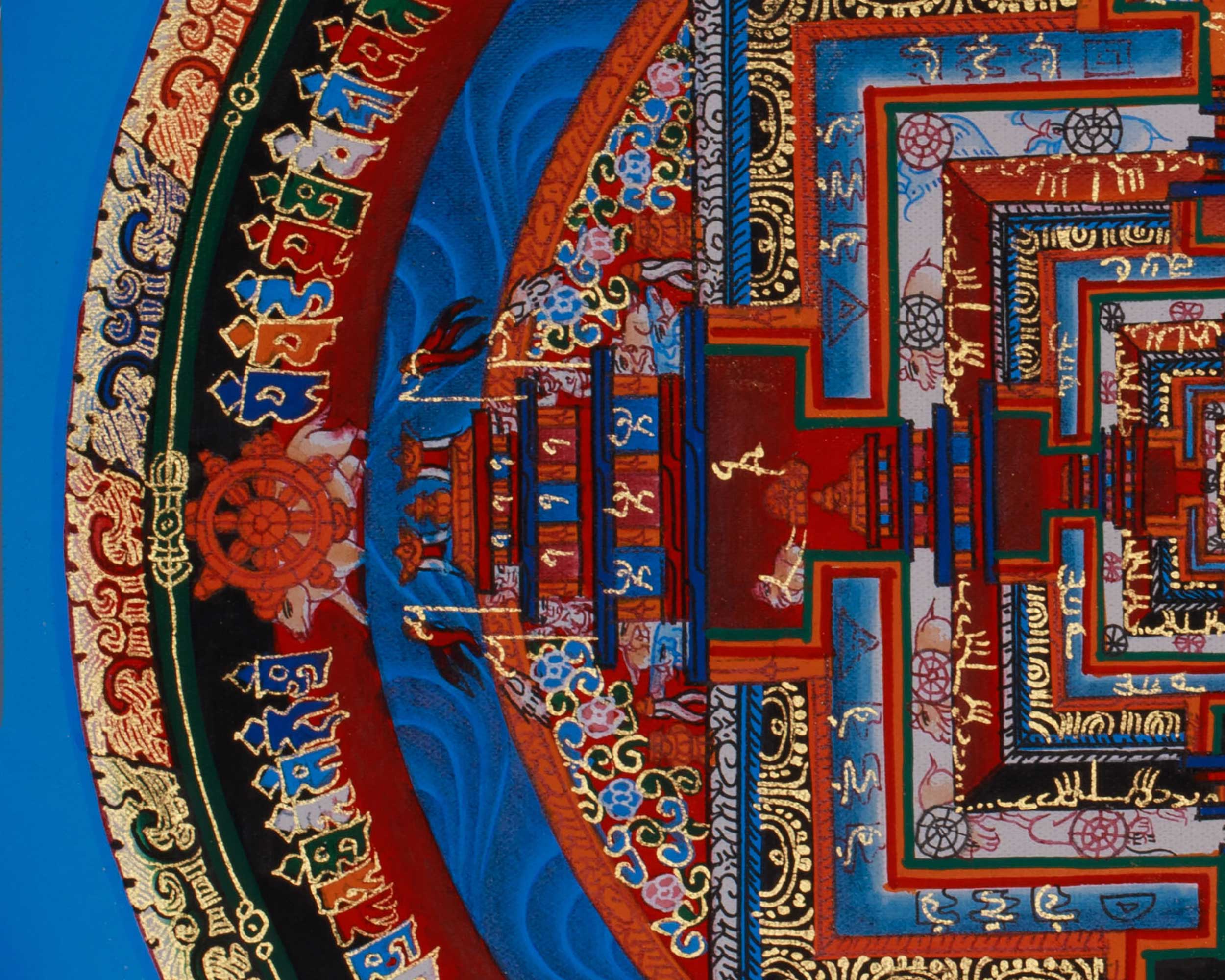 Kalachakra (Wheel of Time) Mandala Thangka | Journey Through Time and Enlightenment