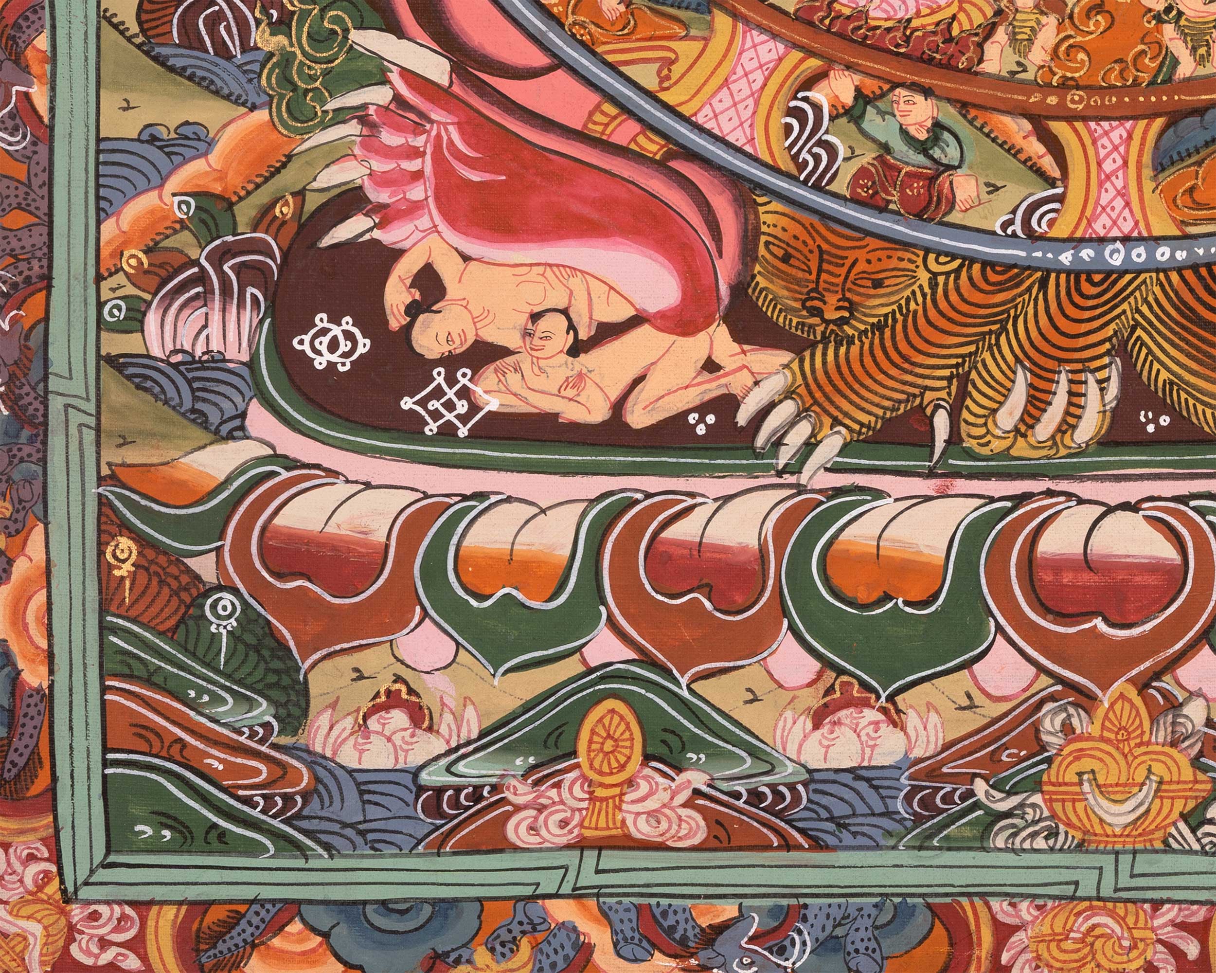 Wheel of Life Buddhist Painting | Sacred Depiction of the Cycle of Existence