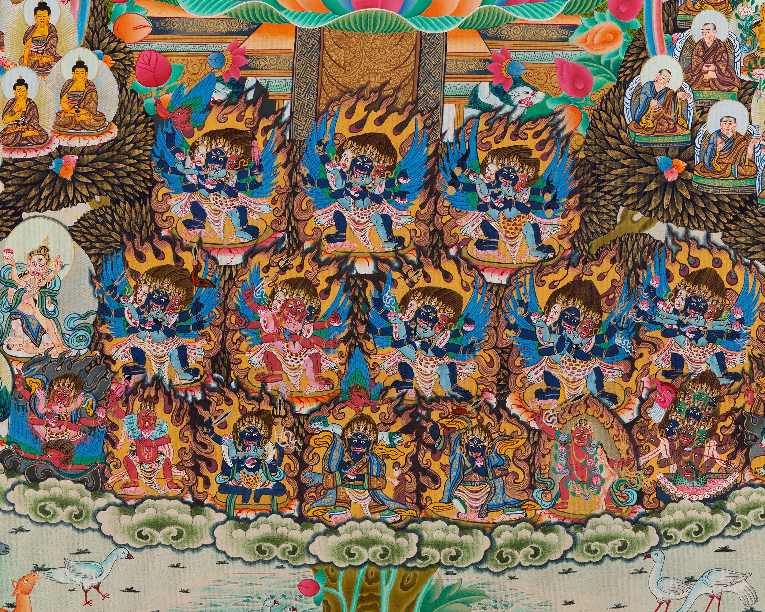 Guru Rinpoche Lineage Tree | Large Thangka Painting