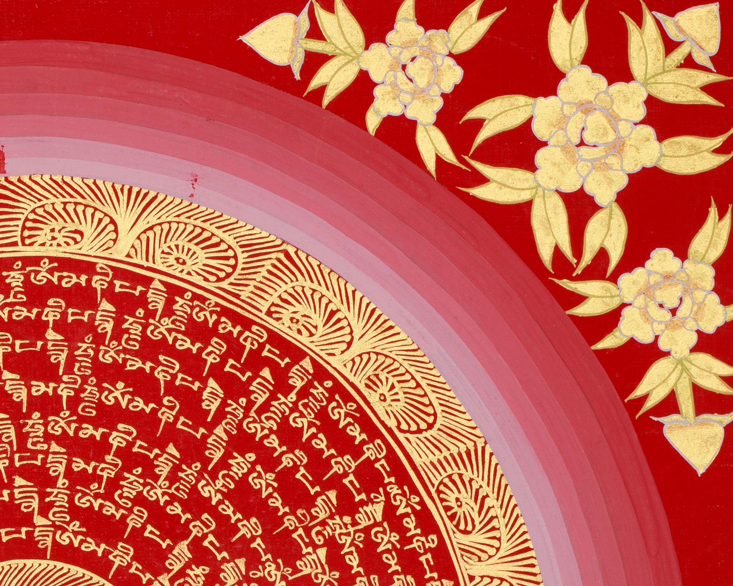 Thangka of Mantra Mandala | Tibetan Sacred Art of Compassion & Clarity