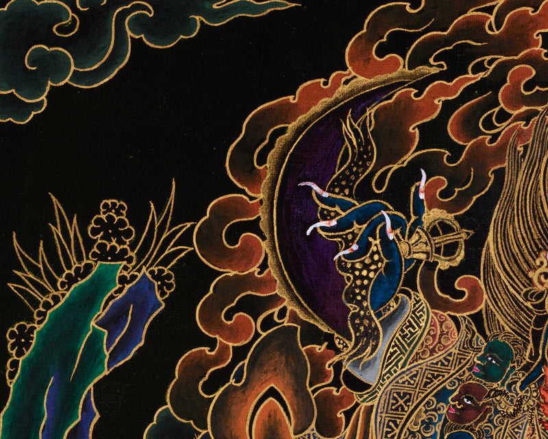 Mahakala Bernagchen, Wrathful Buddha Thangka in Gold