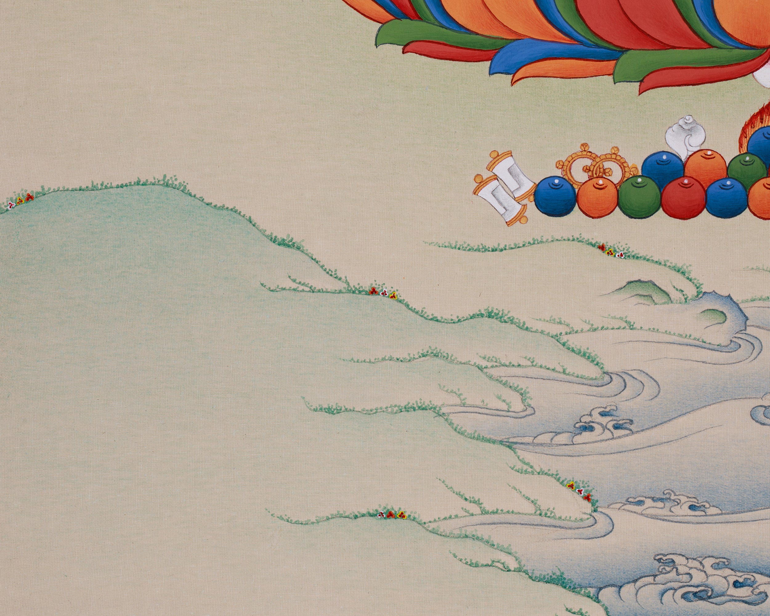 Bhaisajyaguru, the Healing Buddha | A Thangka for Health, Well-being, and Spiritual Peace