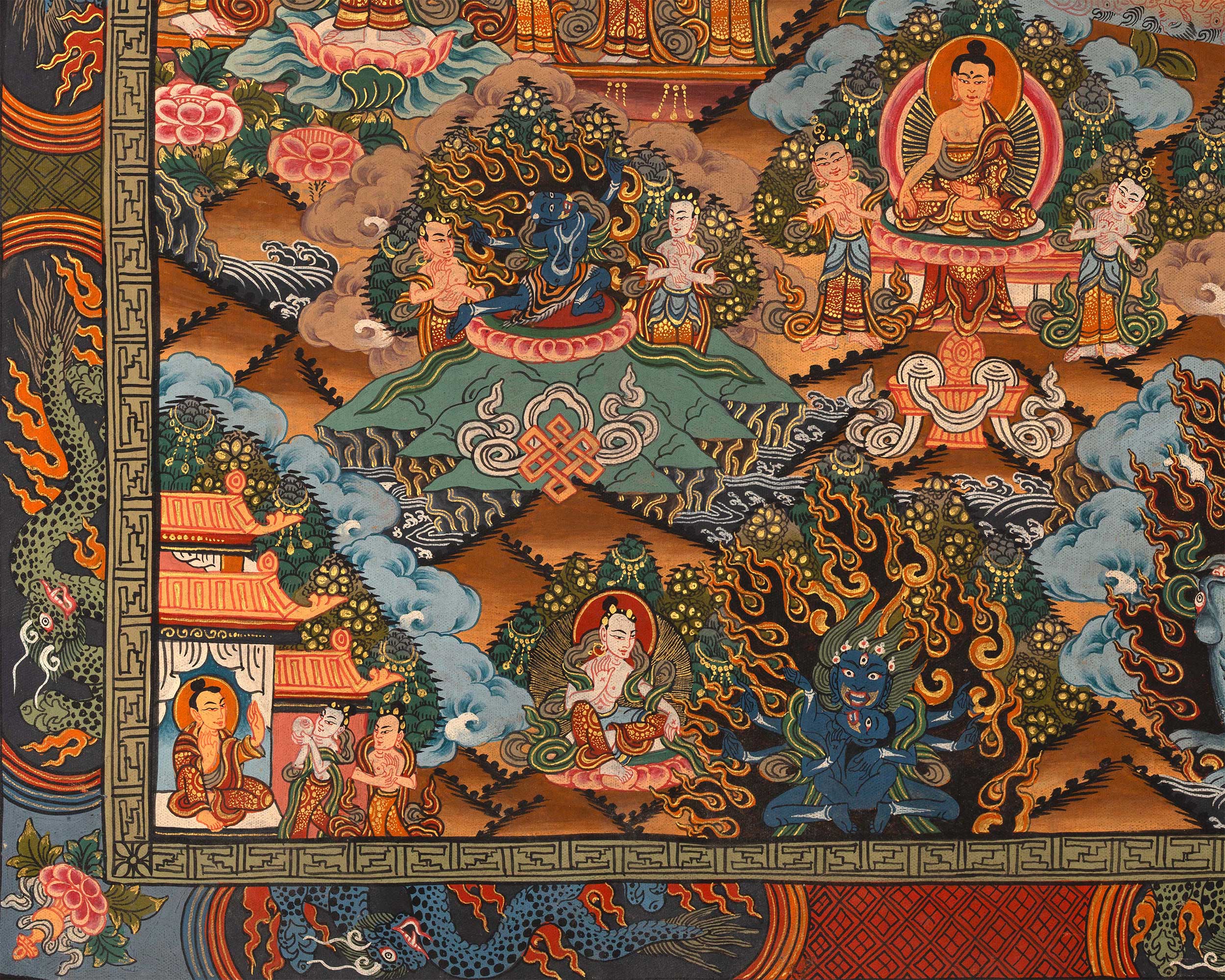 Vintage 1000-Armed Chenrezig Mandala | A Timeless Symbol of Compassion and Protection